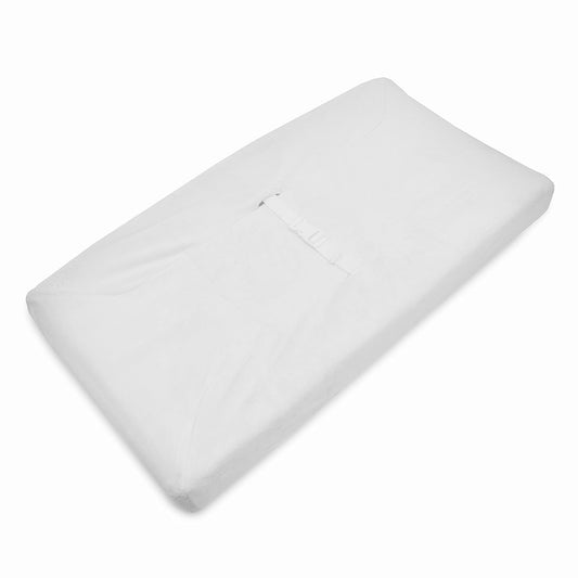 American Baby Company Heavenly Soft Chenille Fitted Contoured Changing Pad Cover, White, for Boys and Girls