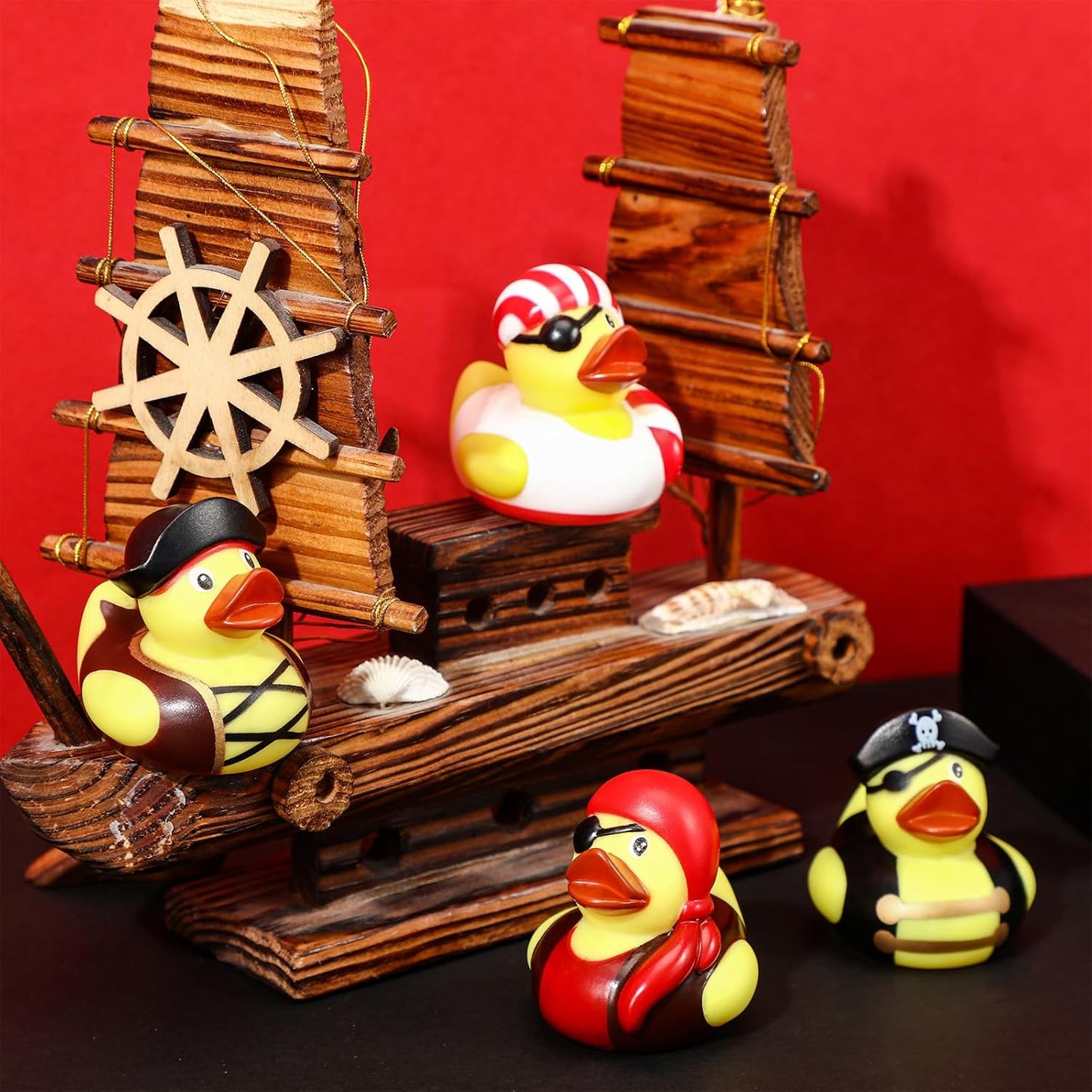Lewtemi 24 Pcs 2 Inch Mini Pirate Rubber Ducks Cruise Ducks for Hiding with Tags Cute Yellow Decor Bathtub Pool Pirate Party Favors for Carnival Supplies Birthday Party Favor Gifts