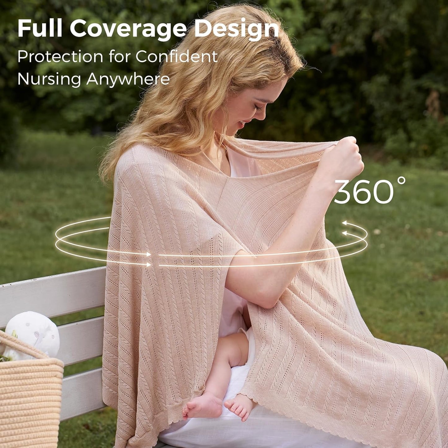 Momcozy Ultra-Light Nursing Cover for Breastfeeding, Soft Breathable Tencel™ Lyocell Fabric, Multi-Use Feeding Shawl, Newborn Essentials Must Haves(Shallow Brown)