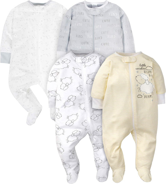 Gerber Baby Girls 4 Pack Sleep 'N Play Footie