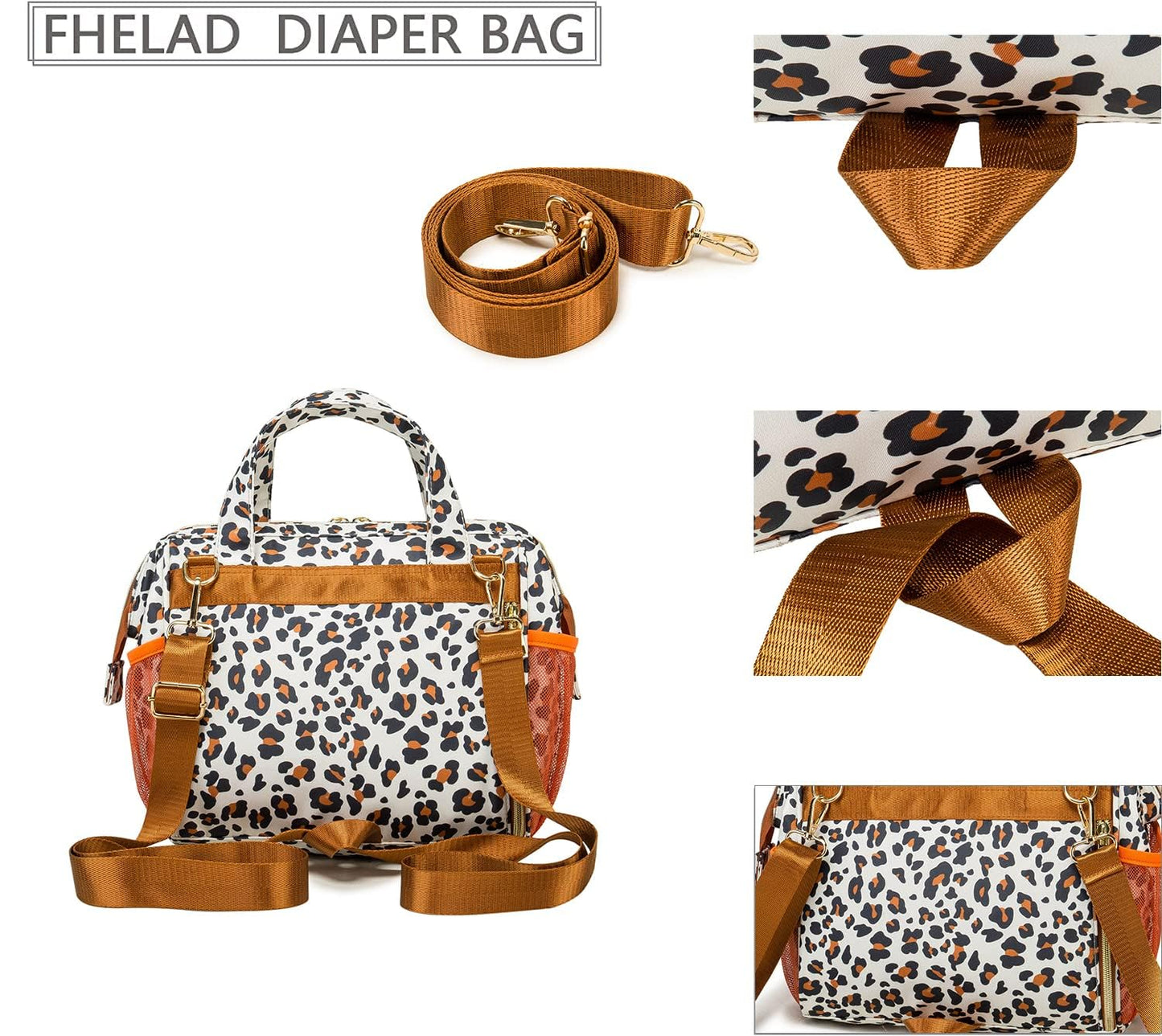 Small Diaper Backpack, Leopard Print Insulated Diaper Bag, Multiple Pockets Stroller Accessory, Comfortable Handle for Moms, Stylish Pañaleras para Bebe, Perfect Baby Carrier Bag