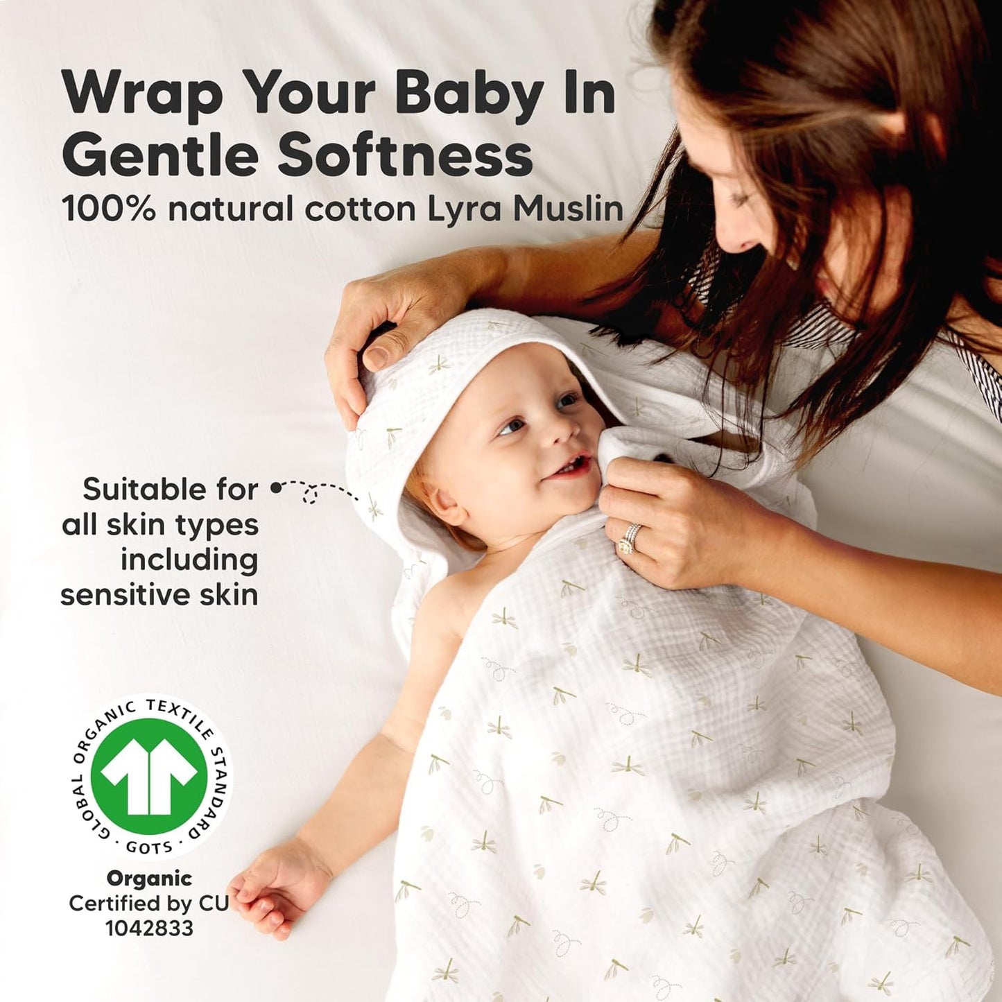 KeaBabies Muslin Baby Bath Towels with Hood for Girls, Boys -Large Organic Cotton Hooded Baby Towels for Newborns,Toddlers,Infant,Kids,Soft Absorbent Newborn Bath Essentials Gift Set(Meadow, Petite)