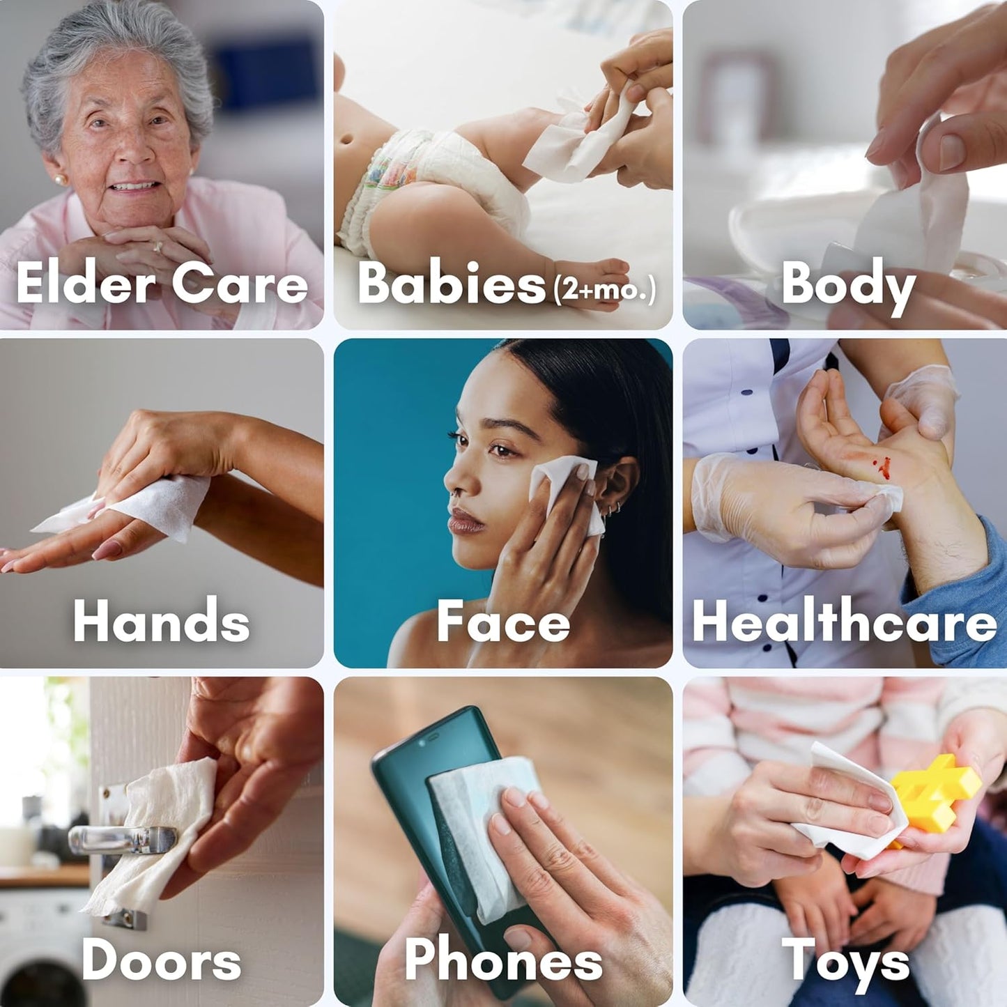 XL Individually Wrapped Nurture Antibacterial Body & Hand Wipes | Alcohol-Free Antiseptic Wet Disinfecting Towelettes for Germ Removal, Sanitizing Hands |Cleaning Cloths| Adults & Baby| Thick & Strong