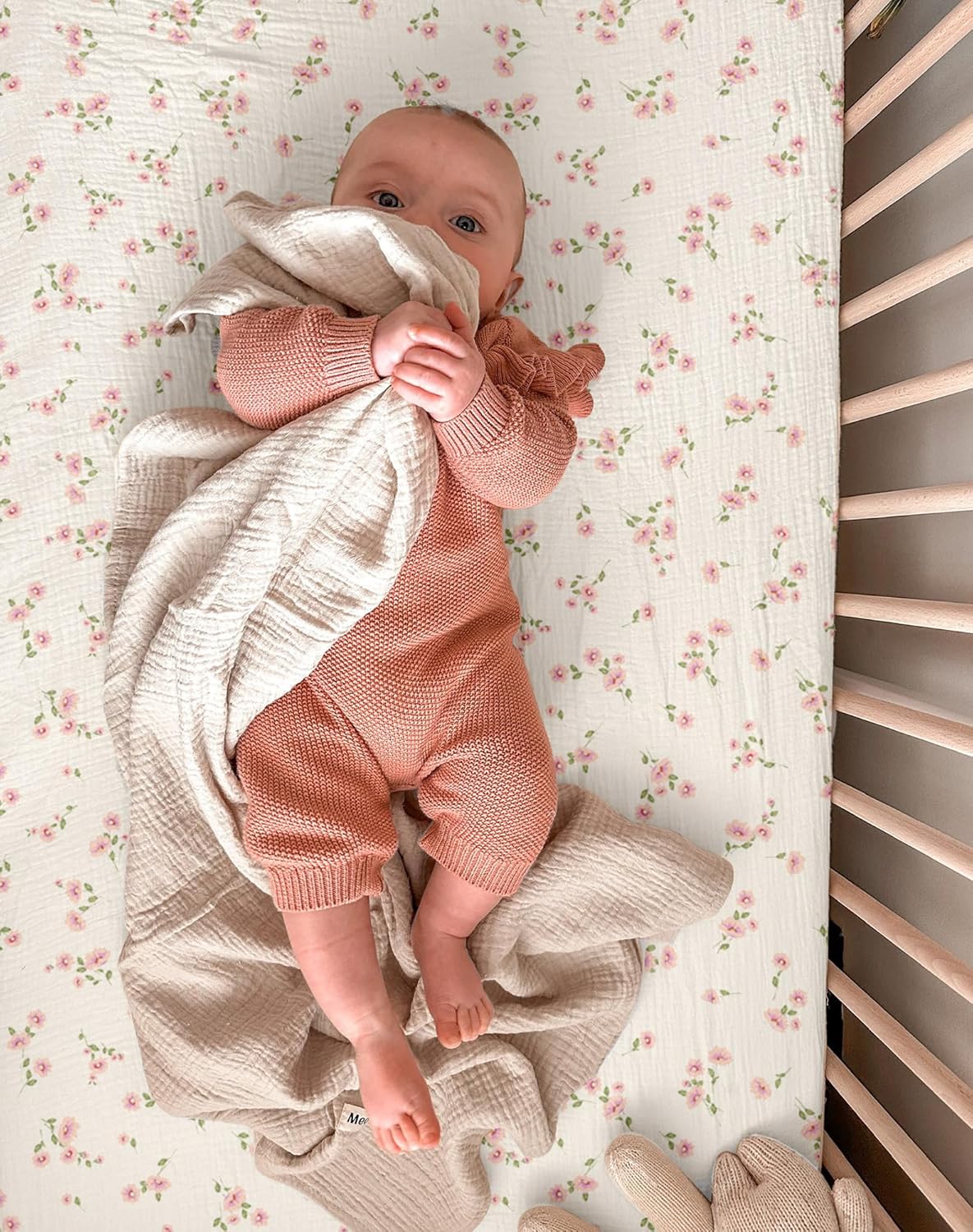 Mini Crib Sheets for Baby Boy Girl 2 Pack, Neutral Mini Crib Mattress Sheet 24" x 38", Muslin Nursery Bedding Soft and Breathable Comfort (Rosy)
