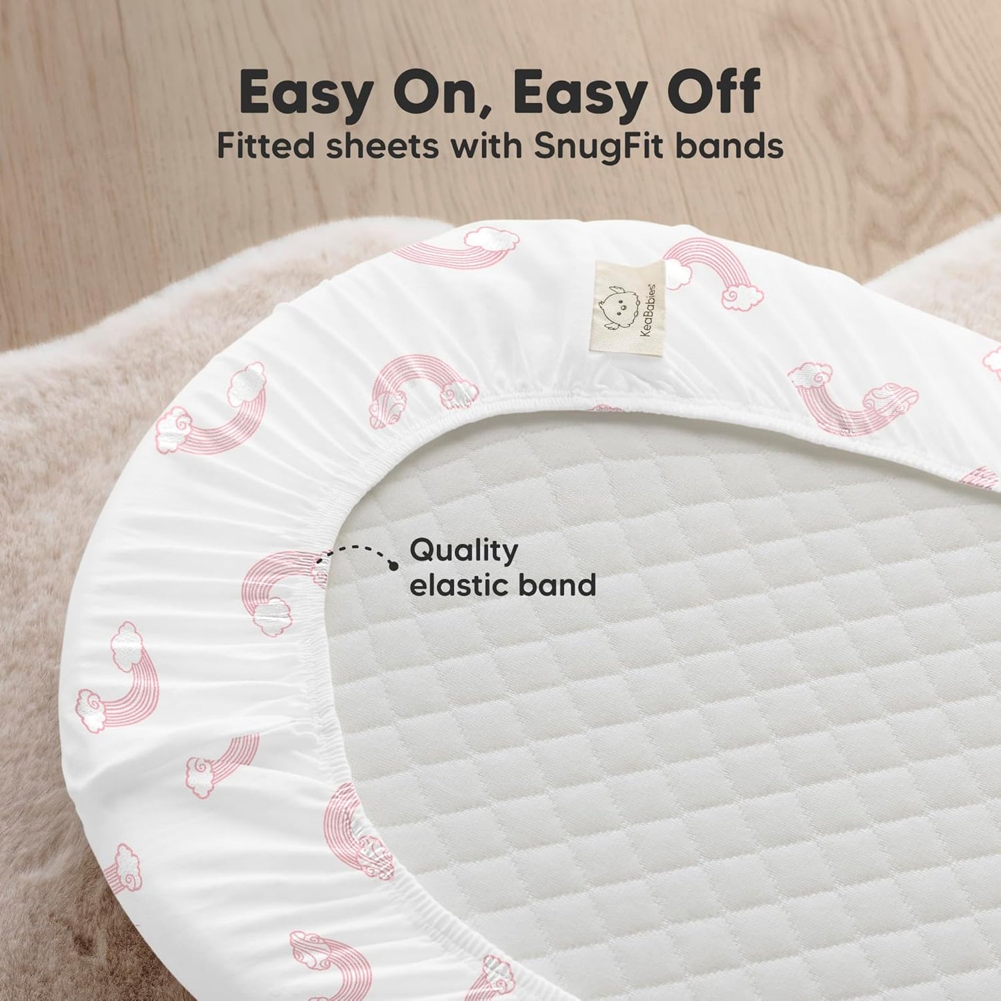 2-Pack Organic Bassinet Sheets for Girls, Boys - 100% Cotton Bassinet Mattress Sheets Compatible with Halo Bassinest Swivel Sleeper, Graco,Baby Delight,Chicco,Unisex Fitted Bassinet Sheets (Dreamland)