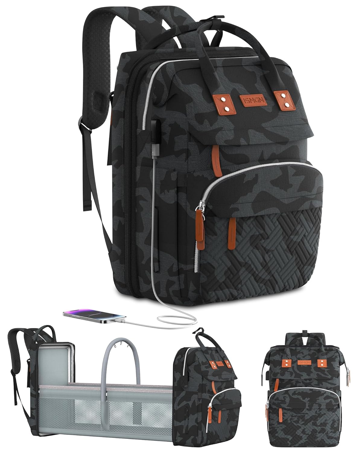 Diaper Bag Backpack with Changing Station, Large Diaper Bag, Multifunctional Diaper Bag, Baby Bag, Camo