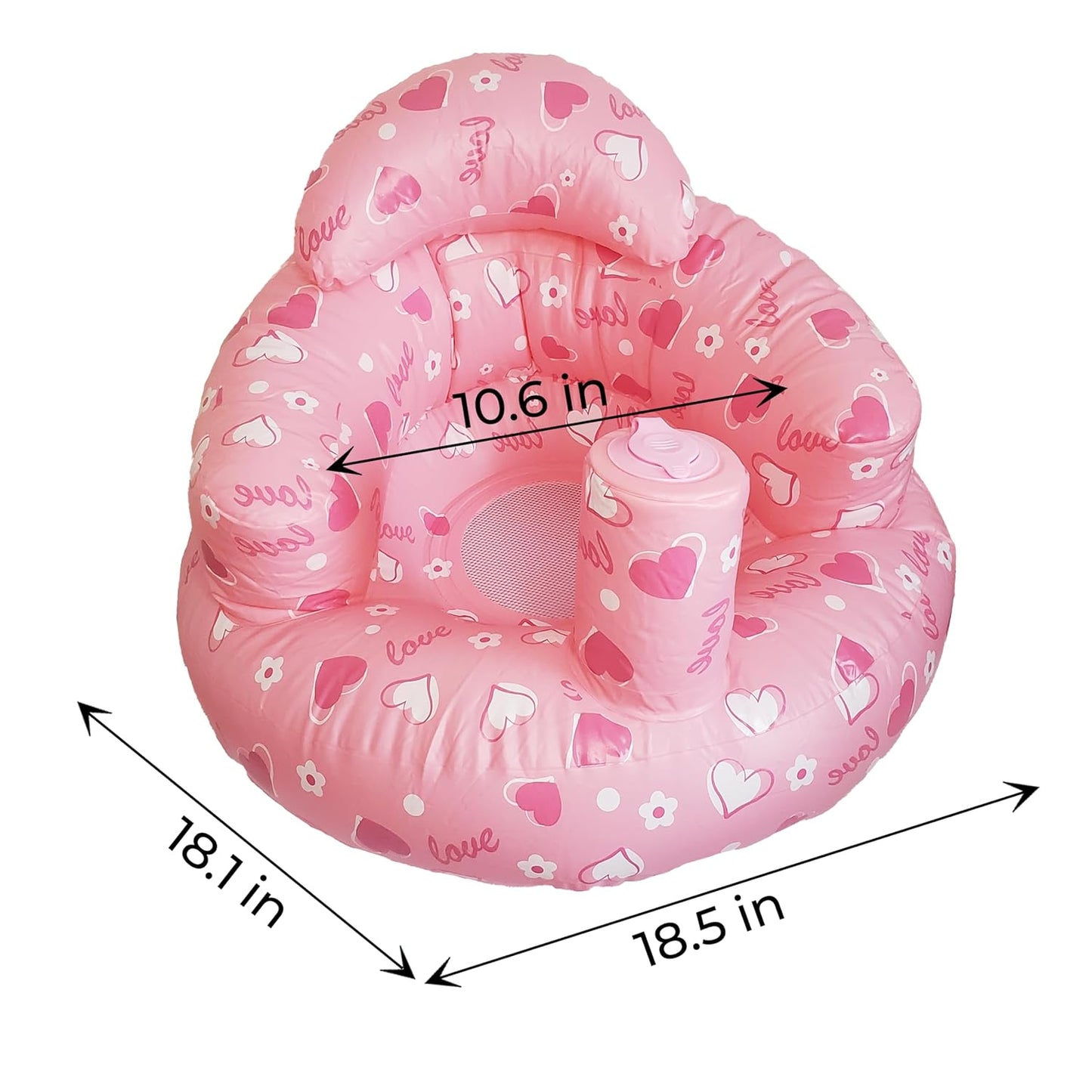 Inflatable Baby Sit-Up Seat – Portable Floor Chair for Sitting Support – Soft Baby Chair for Infants 3–12 Months – Travel-Friendly, Lightweight, Easy to Inflate & Store (Pink)