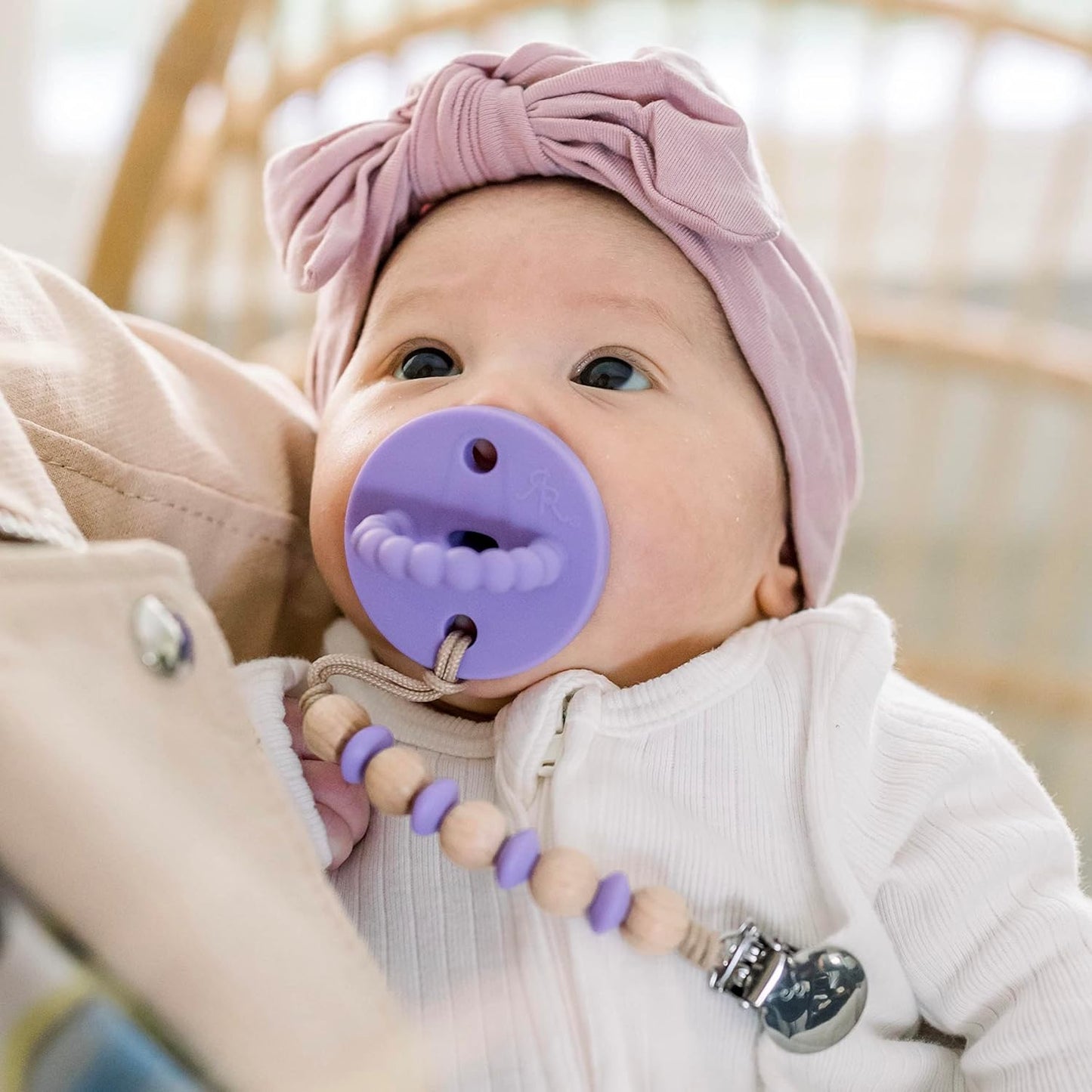 Ryan & Rose Cutie PAT Pacifier Teether (Bulb, Orchid)