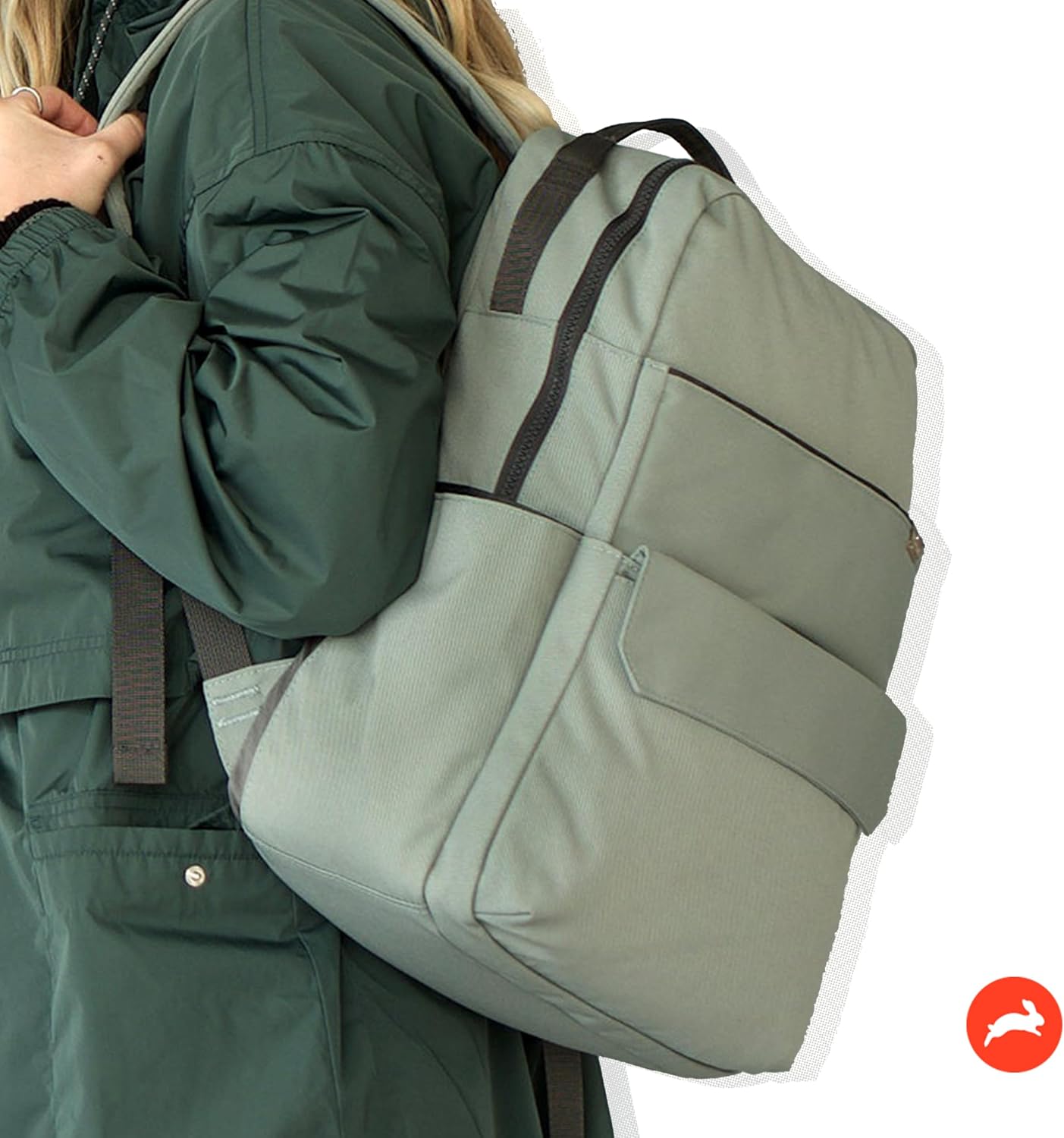 RED ROVR Roo Lightweight 1 LB Diaper Bag Backpack | 11 organizational pockets| Durable & Water-Resistant (Sage)