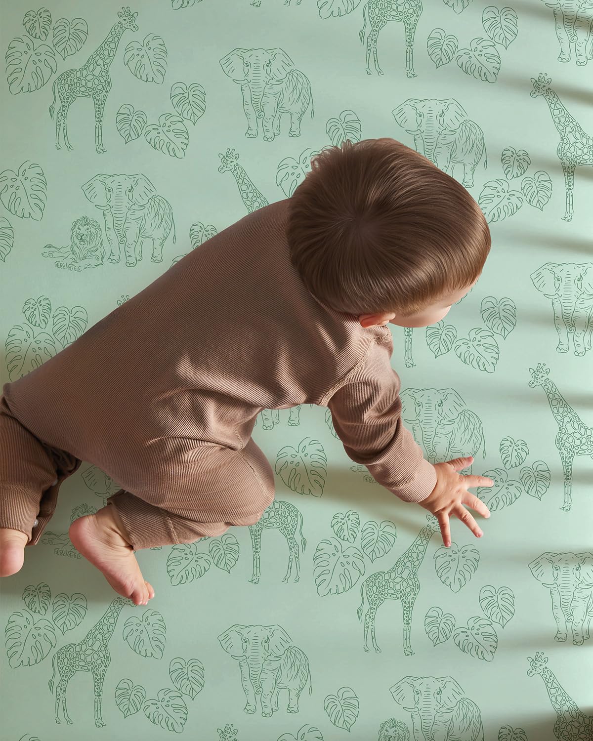 Baby Crib Sheets for Boys Girls, 28x52x8in Fitted Crib Sheet Neutral 3 Pack for Standard Crib and Toddler Mattress, Breathable Soft Microfiber Baby Sheet Green & Blue Dinosaur