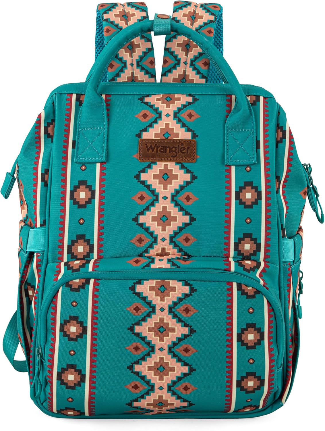 Montana West Wrangler Diaper Bag Backpack Aztec Travel Backpack Purses Western Multi-Function Baby Bags for Mom with Waterproof Insulated Pockets