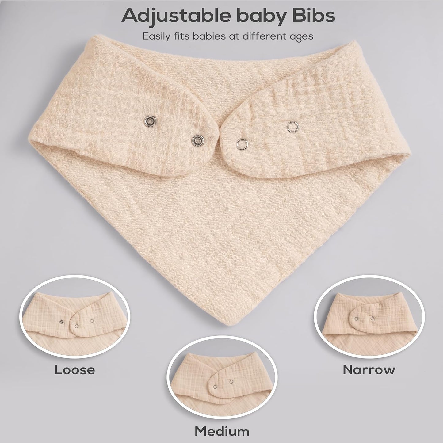 Muslin Baby bibs for drooling and teething, 100% cotton, Bibs for baby girl, Muslin bibs for boys (8 Pack)