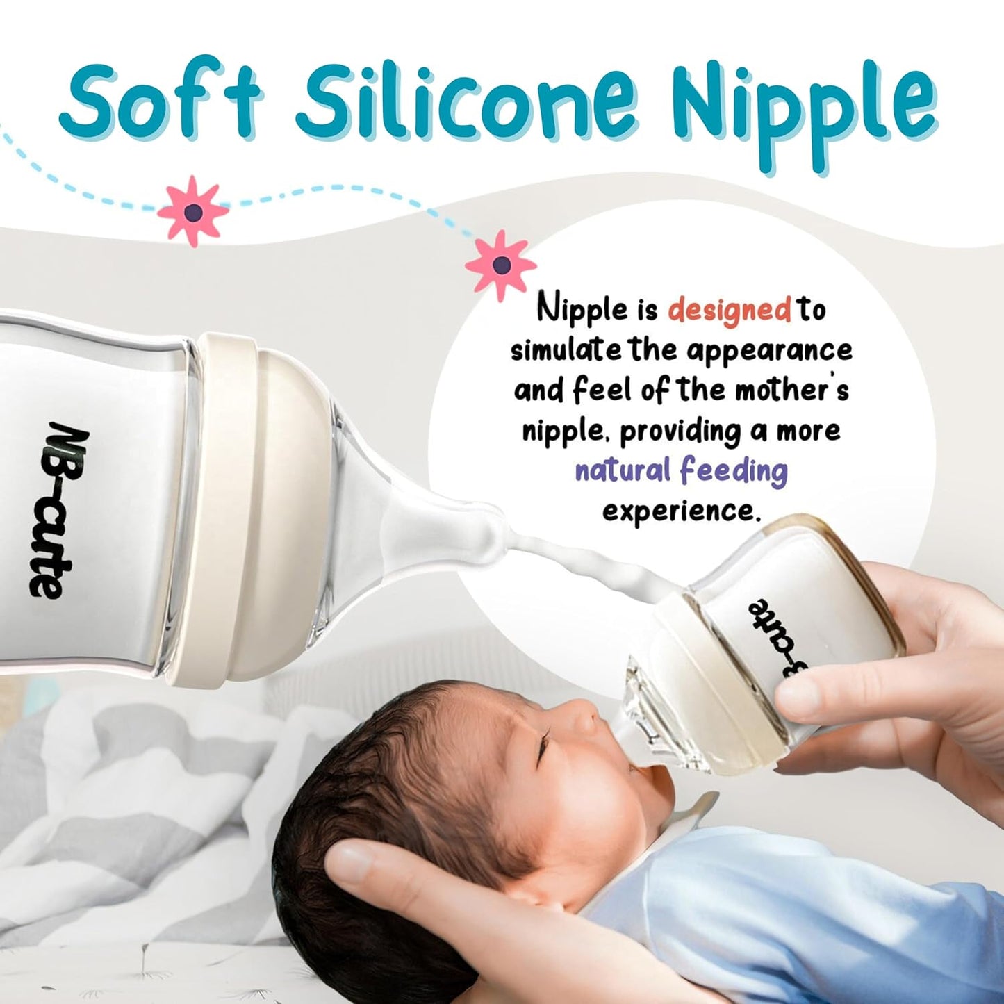 Glass Baby Bottles Anti Colic Set 2 Pack 3oz and 6oz BPA Free Heat Resistant Borosilicate Glass with 3 Silicone Nipples Wide Neck Gift Box Baby Shower Easy to Sterilize for Newborn Infant 0-9 Months