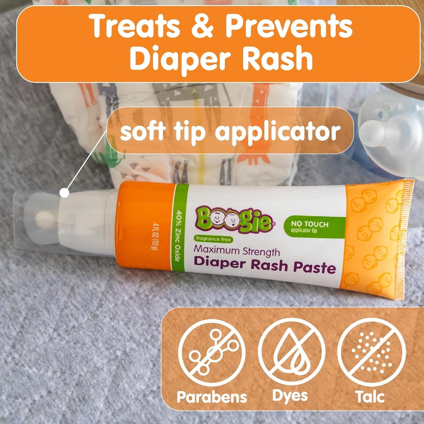 Boogie Diaper Rash Baby Bundle – Rash Spray, Extra Strength Paste, and Irritation Gel Spray – Diaper Bag Essentials for Newborns, Infants, & Toddlers, Set of 3 Baby Must Haves