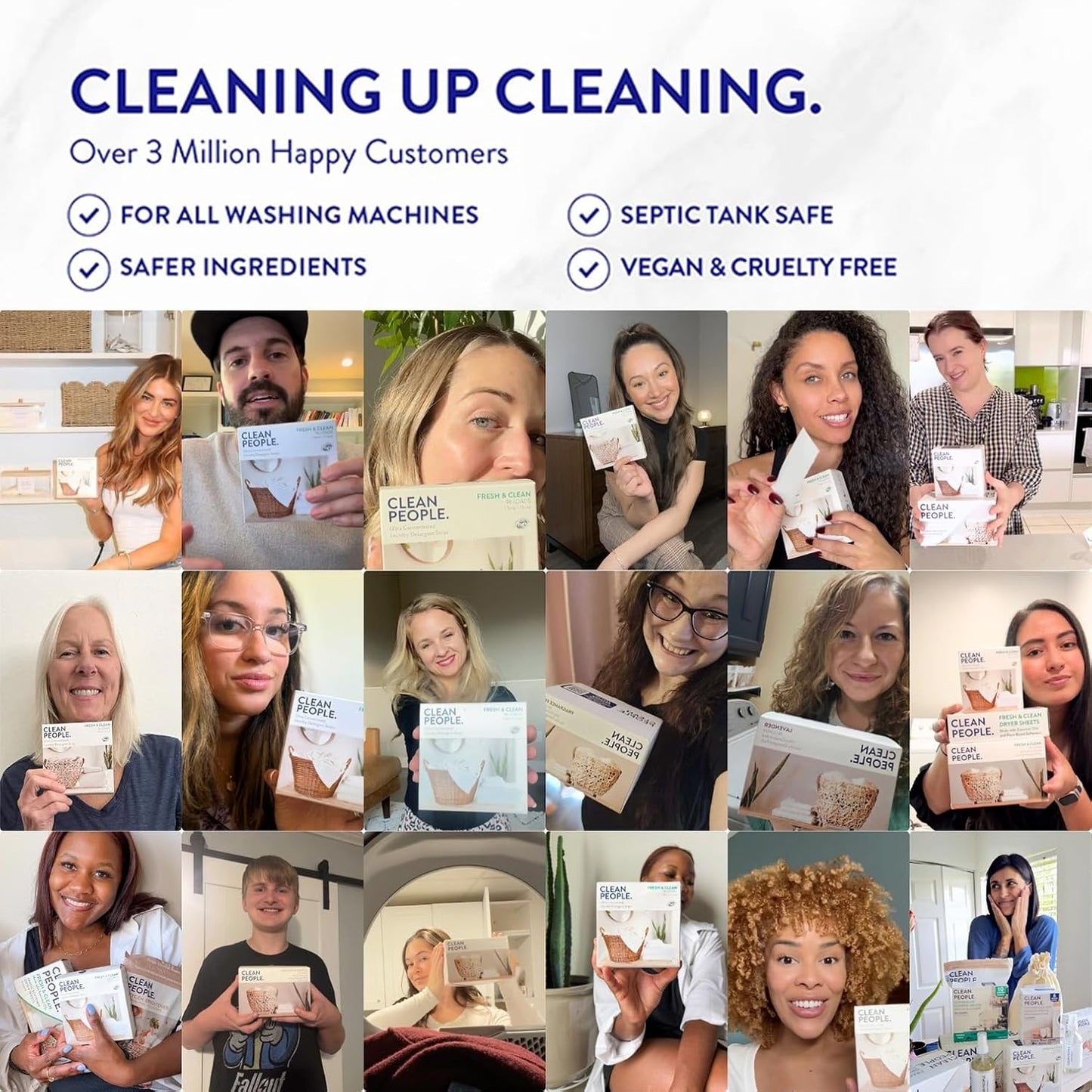 The Clean People Unscented Baby Laundry Detergent Sheets - Hypoallergenic - Ultra Concentrated, Recyclable Packaging, Fights Stains & Odors on Baby Clothes & Bedding - Fragrance Free, 96 Pack