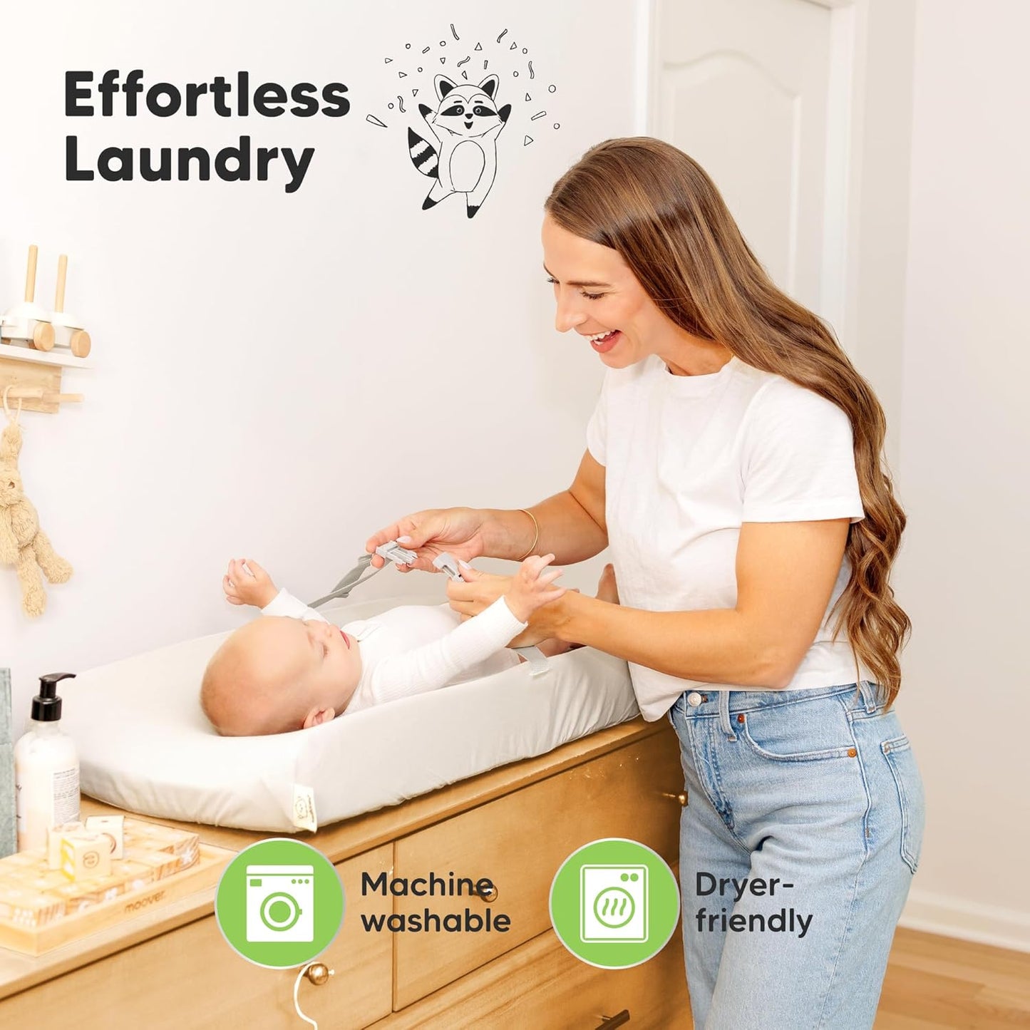 2-Pack Organic Changing Pad Covers for Girl, Boy, Neutral - 100% Cotton Changing Table Pad Cover,Soft Baby Nursery Diaper Changing Pad Sheets,Contour Changing Pads Liners,Change Pad Cover (Soft White)