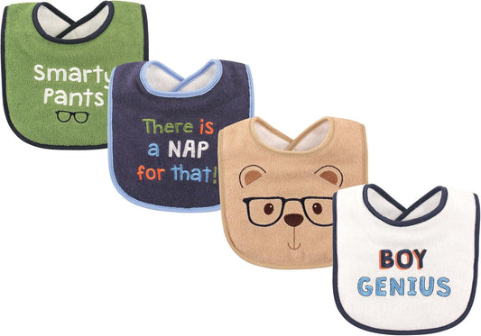 Luvable Friends Unisex Baby Cotton Terry Drooler Bibs with Fiber Filling