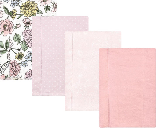 Luvable Friends Hudson Baby Flannel Burp Cloths 4pk, Vintage Floral