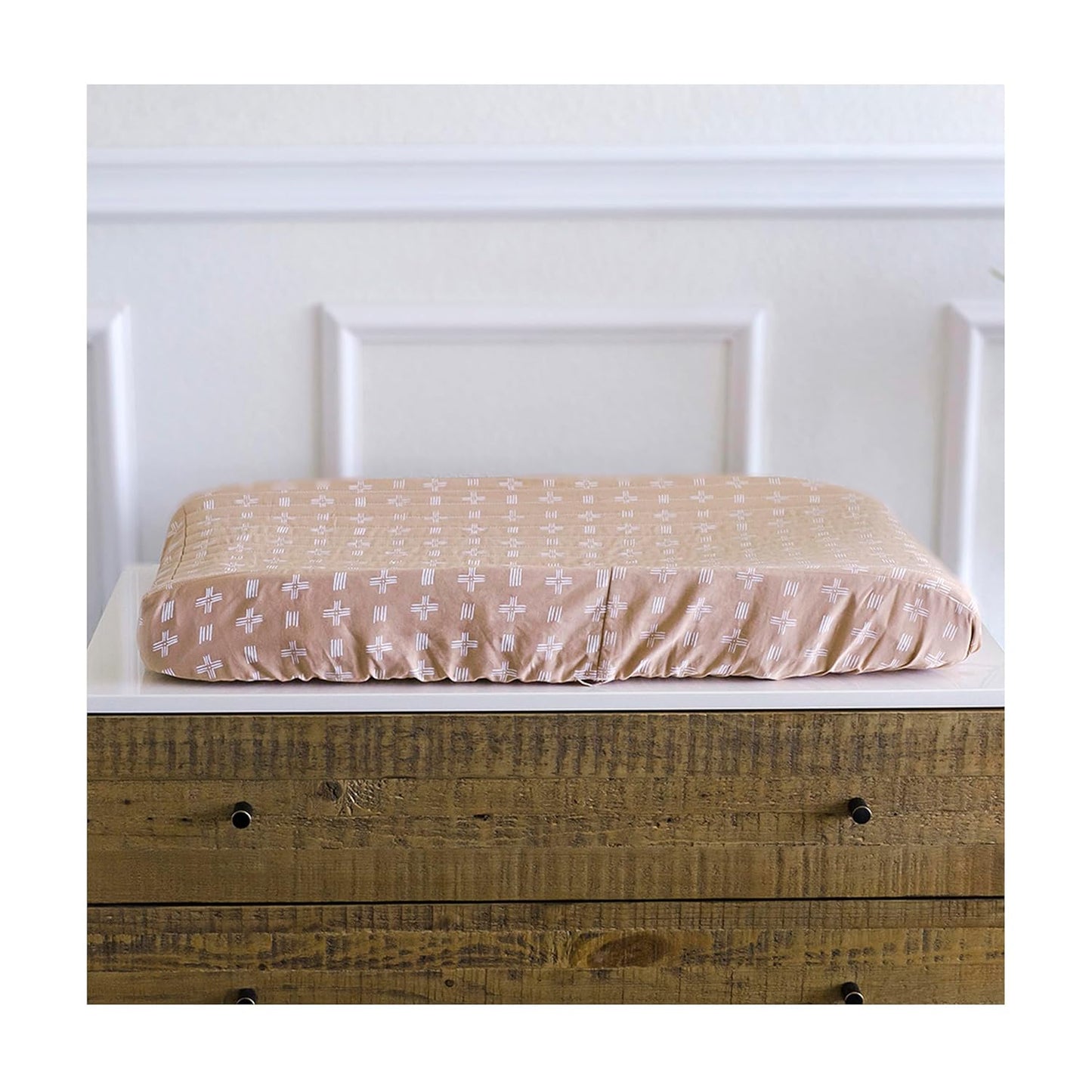 Crane Baby Stretchy Changing Pad Cover, Breathable Changing Pad Cover for Boys and Girls, Copper Dash, 16”w x 32”h