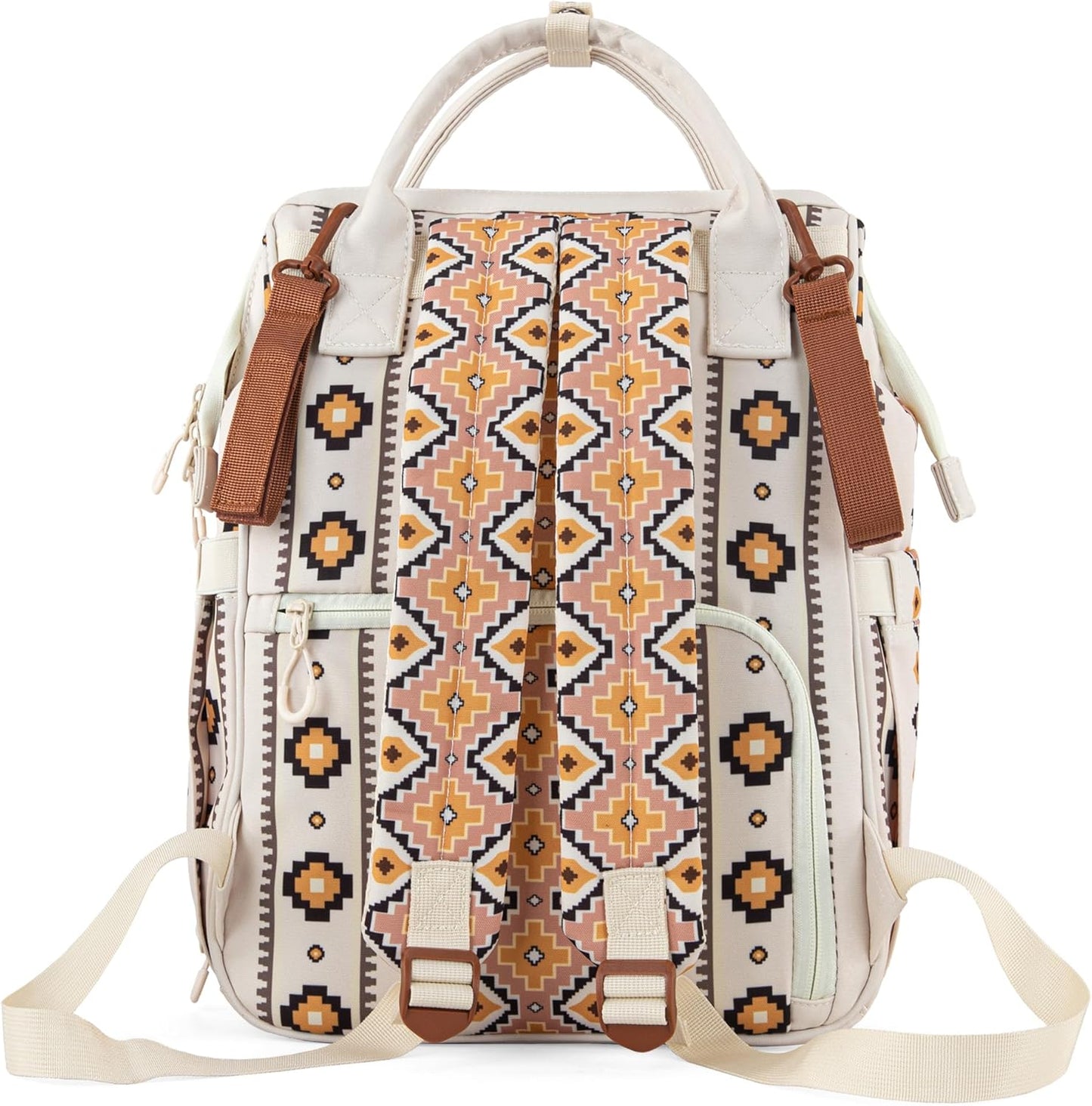 Wrangler Aztec Backpack Organized Daypack Travel Baby Bag with Stroller Strap and Side Bottle Pockets WG2204-9110TN