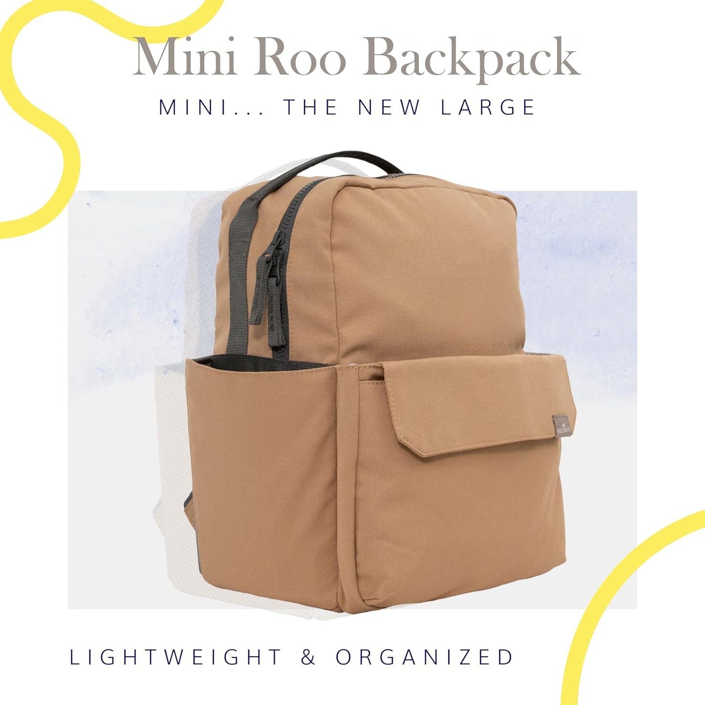 RED ROVR Mini Roo Lightweight Backpack | 6 pockets for everyday essentials (Toffee)