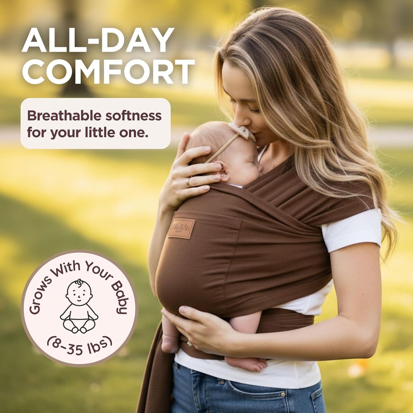 Baby Wrap Carrier - Premium Cotton Baby Carrier Wrap for Newborn to Toddler- Infant Carrier- Baby Holder One Size Fits All with Front Pocket (Black) by Max&so