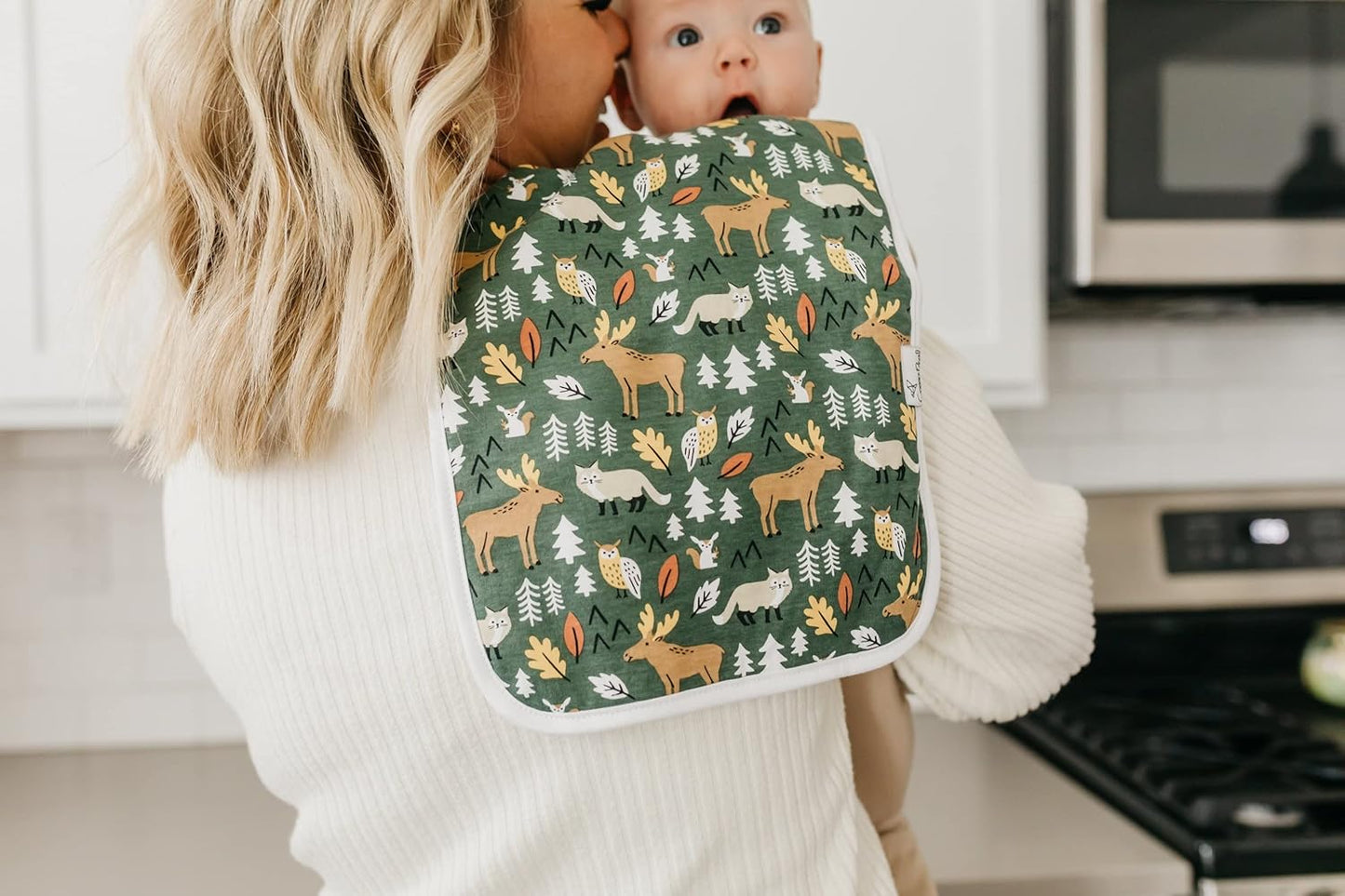 Copper Pearl Premium Baby Burp Cloths - 3-Pack Large Cotton Burp Cloths, Extra Soft Spit Up Rags with 3 Absorbent Layers, Perfect for Baby Boy and Baby Girl Gifts (21" x 10" Size, Atwood Set)