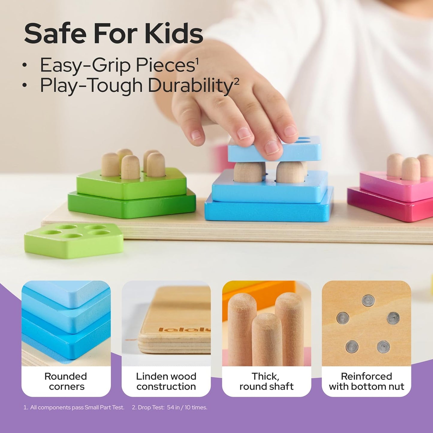 Montessori Toys for 1 2 3 Year Old Boy Girl, Wooden Sorting & Stacking Toys, Shape Sorter Baby Toy, Educational Sensory Toys for Kids, Wooden Blocks for Toddler 1-3, Christmas Birthday Gifts