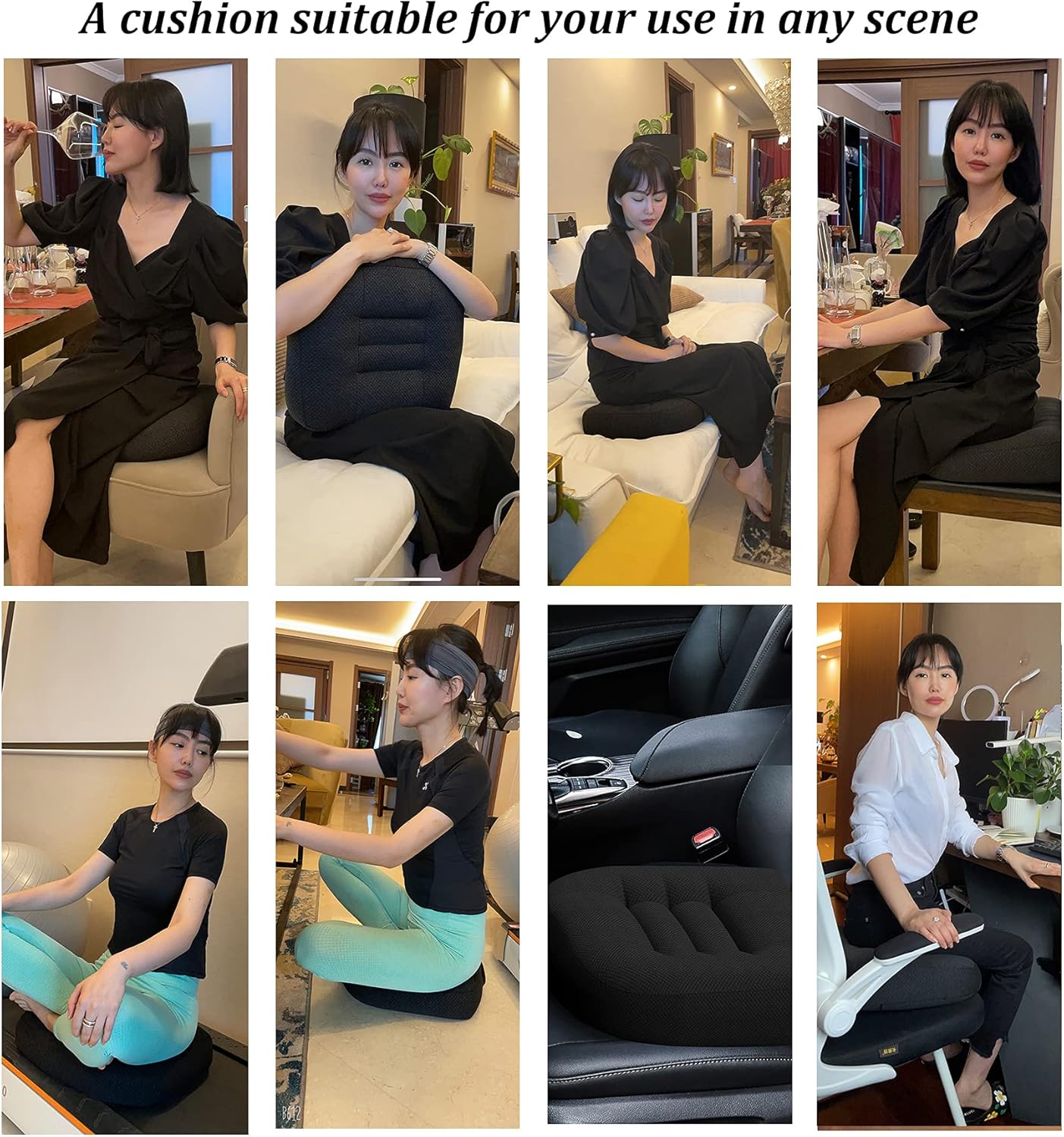 WSGJHB Seat Cushions for Office Chairs, Desk Chair Cushion for Long Sitting, Office Chair Pad Sitting Seat Pillow for Office Chair, Trucks,Car, Home,Wheelchair, Angle Lift Seat Cushion