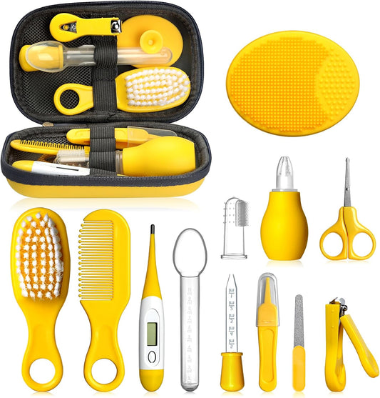 Baby Healthcare and Grooming Kit, Portable Baby Safety Care Set, Baby Essentials kit for Newborn(Yellow 13 in 1)