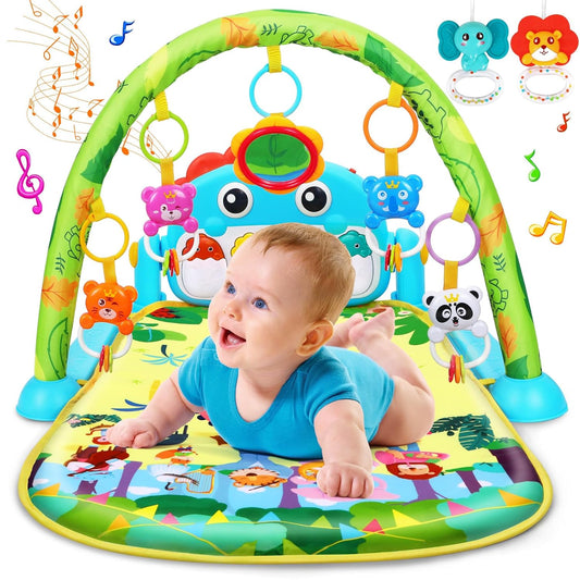 UMIKU Baby Play Mat Baby Toys Tummy Time Mat Activity Center for Newborn Infant Piano Tummy Time Music & Light Infant Boy Girl Gifts for Babies Toys 0-3 3-6 6-12 Months, Dinosaur Style