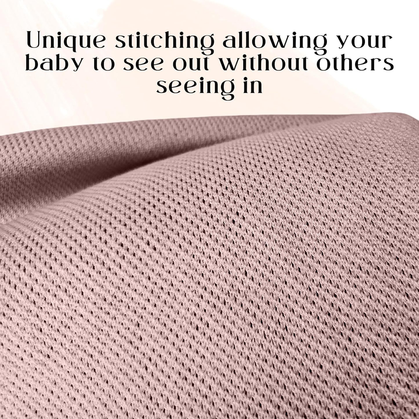 Little Rou Peekaboo Nursing Cover Up for Breastfeeding - Breathable Knit - Soft Organic Cotton & Cashmere Breast Feeding Poncho for Women - Privacy Feature - Includes Mesh Laundry Bag (Mauve)