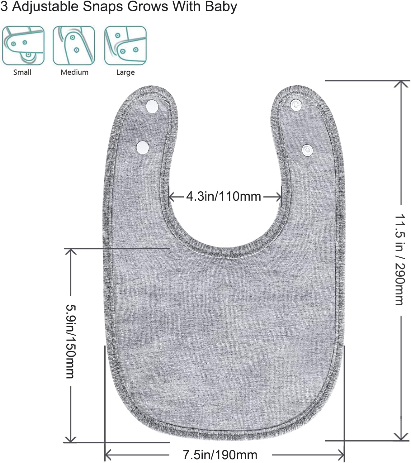 Hakochia Waterproof Baby Bibs Organic Cotton Super Soft and Absorbent With Adjustable Snap for Baby Boys and Girls