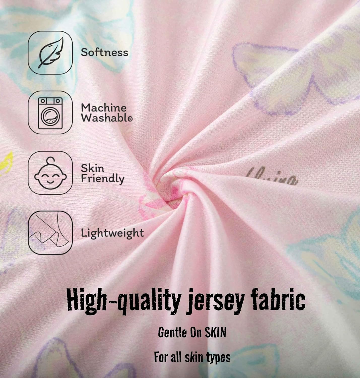 SDY Butterfly Bassinet Sheets Set 2 Pack for Boys Girls，Elastic Travel Crib Fashionable Floral Pattern, Standard Cradle Safe Sheets Set 32 * 16 * 4 inches (Butterfly)