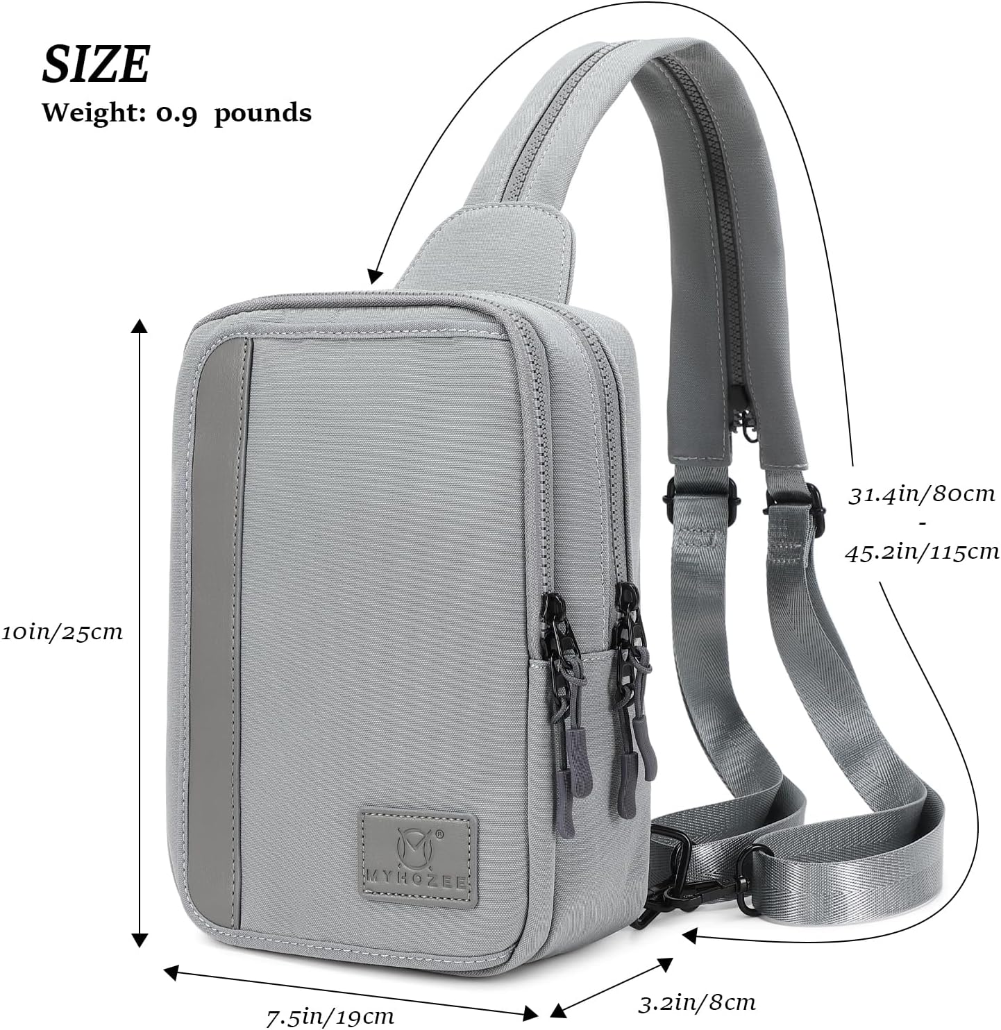 MYHOZEE Sling Bag Crossbody Backpack Purse - 2 in 1 Nylon Cross Body Bag Diaper with Wipes Pouch, Water Bottle Pocket