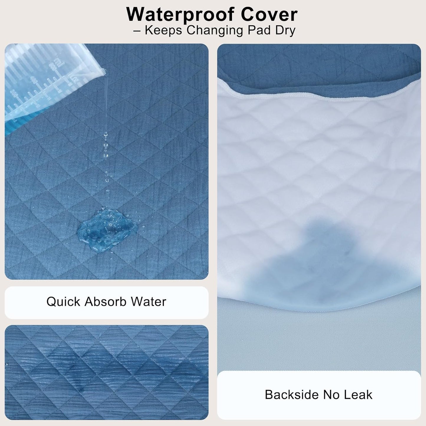 Unicorn Castle Waterproof Changing Pad Cover Muslin Changing Table Pad Cover 2 Pack Quilting for 32"x16" Baby Changing Pad Sheets Girls Boys,White Blue