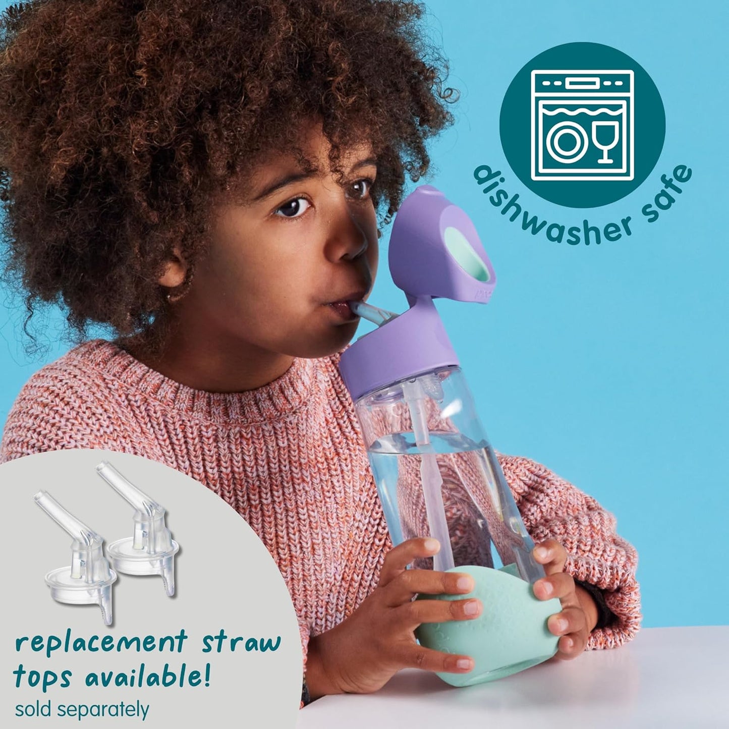 b.box Kids Water Bottle – 20oz Tritan Toddler Drink Bottle with Straw for School, Daycare, Travel w/Easy-Grip Triangular Design, Leak Proof Lid & Handle, BPA Free, Dishwasher Safe (Strawberry Shake)