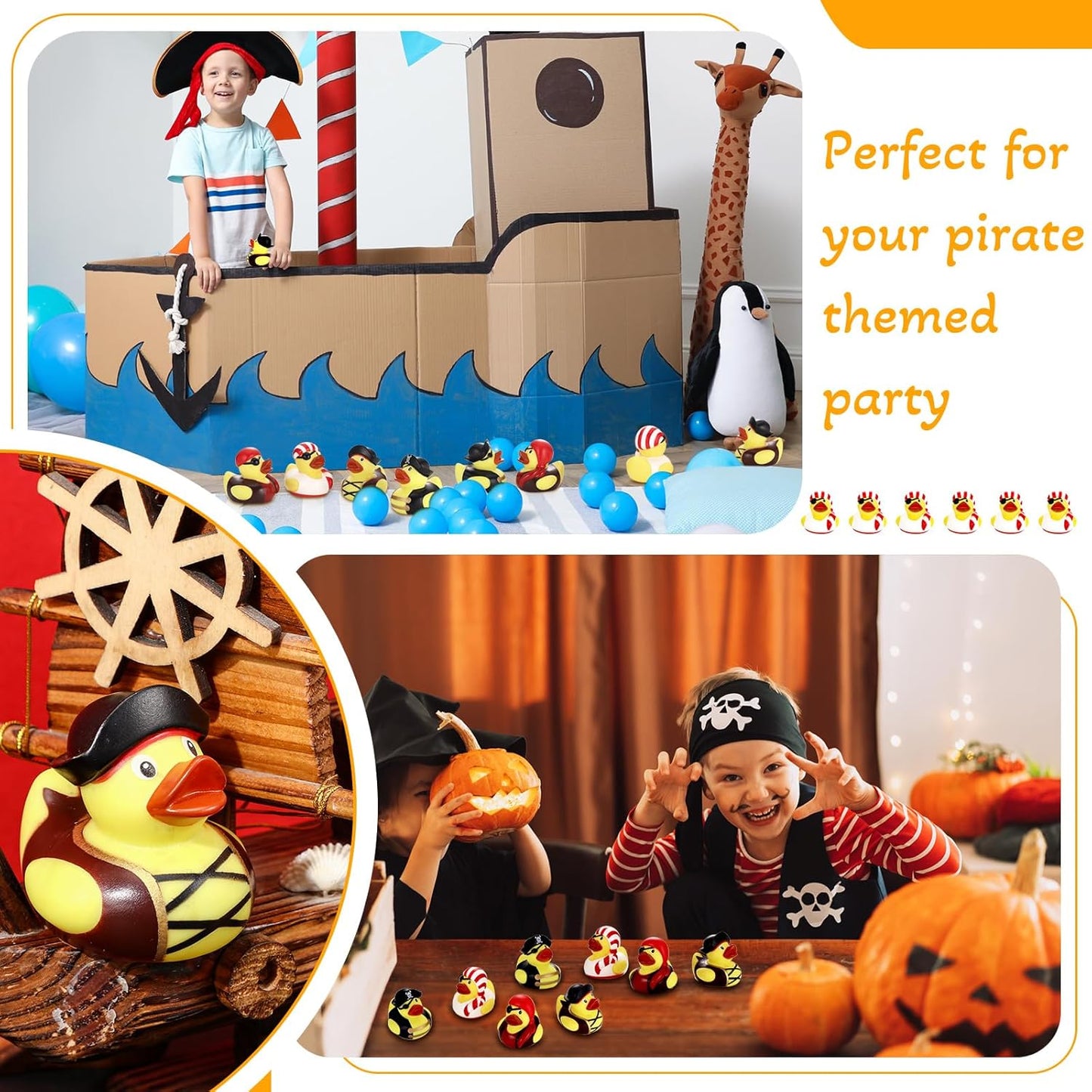 Lewtemi 12 Pcs 2 Inch Mini Pirate Rubber Ducks Cruise Ducks for Hiding with Tags Cute Yellow Decor Bathtub Pool Pirate Party Favors for Carnival Supplies Birthday Party Favor Gifts