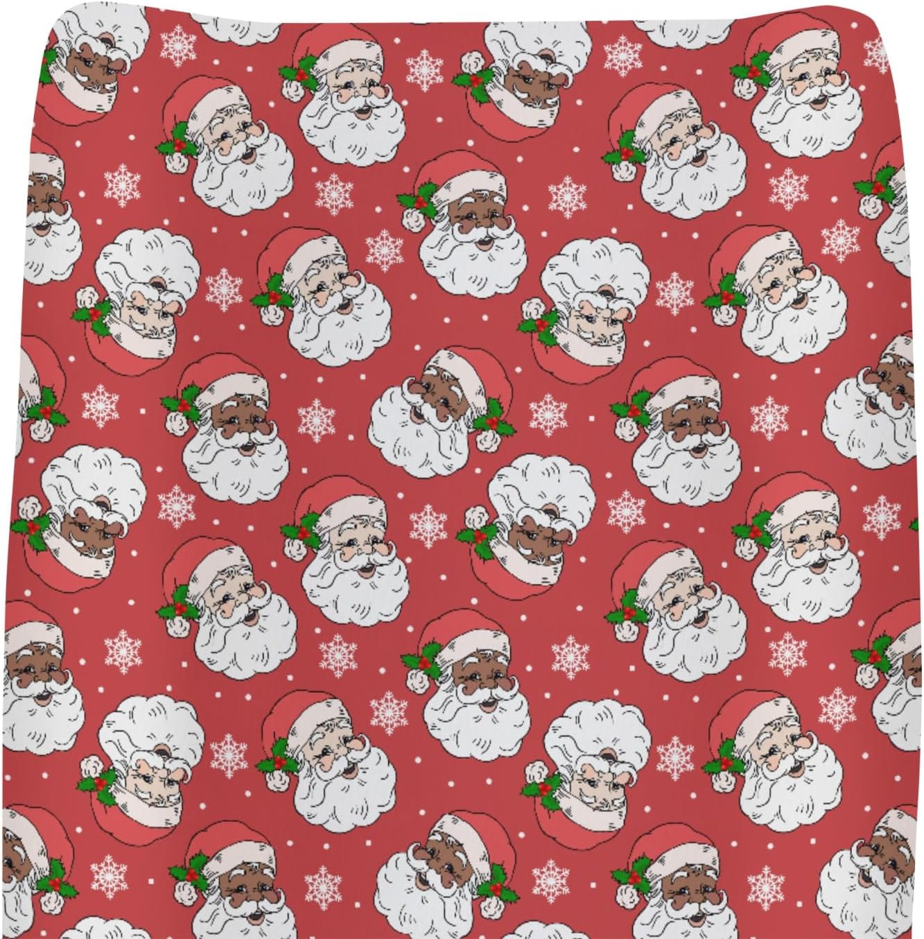 Christmas Santa Claus Snowflakes Baby Changing Pad Covers for Boy Girl Cute Red Santa Fir Leaves Fitted Changing Table Cover Mats Winter Holiday Festive Soft Diaper Change Table Sheets 32''×16''