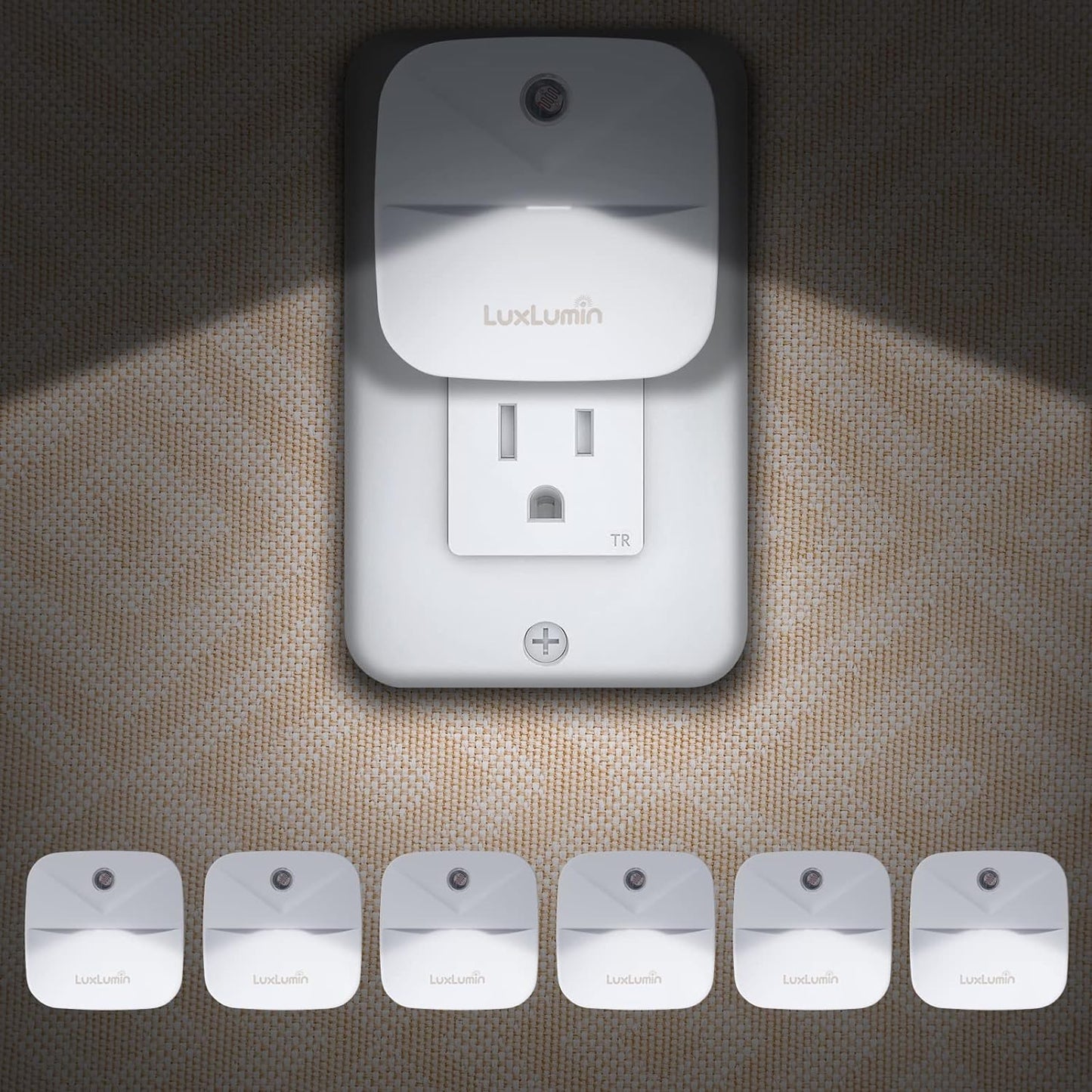 LED Night Lights Plug into Wall with Dusk-to-Dawn Sensor, Automatically Turn on and Off,Night Light for Kids,Bedroom,Bathroom,Stairs, White, 6 Packs