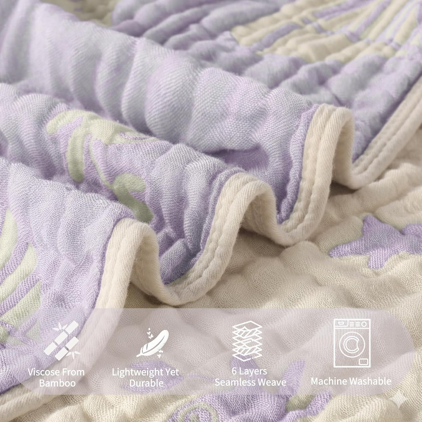 Ultra-Soft Muslin Baby Hooded Towel - 32 x 32 Inches, Crafted from Bamboo Viscose, Ideal for Bath & Beach, Suitable for Both Boys & Girls from Newborns to Toddlers
