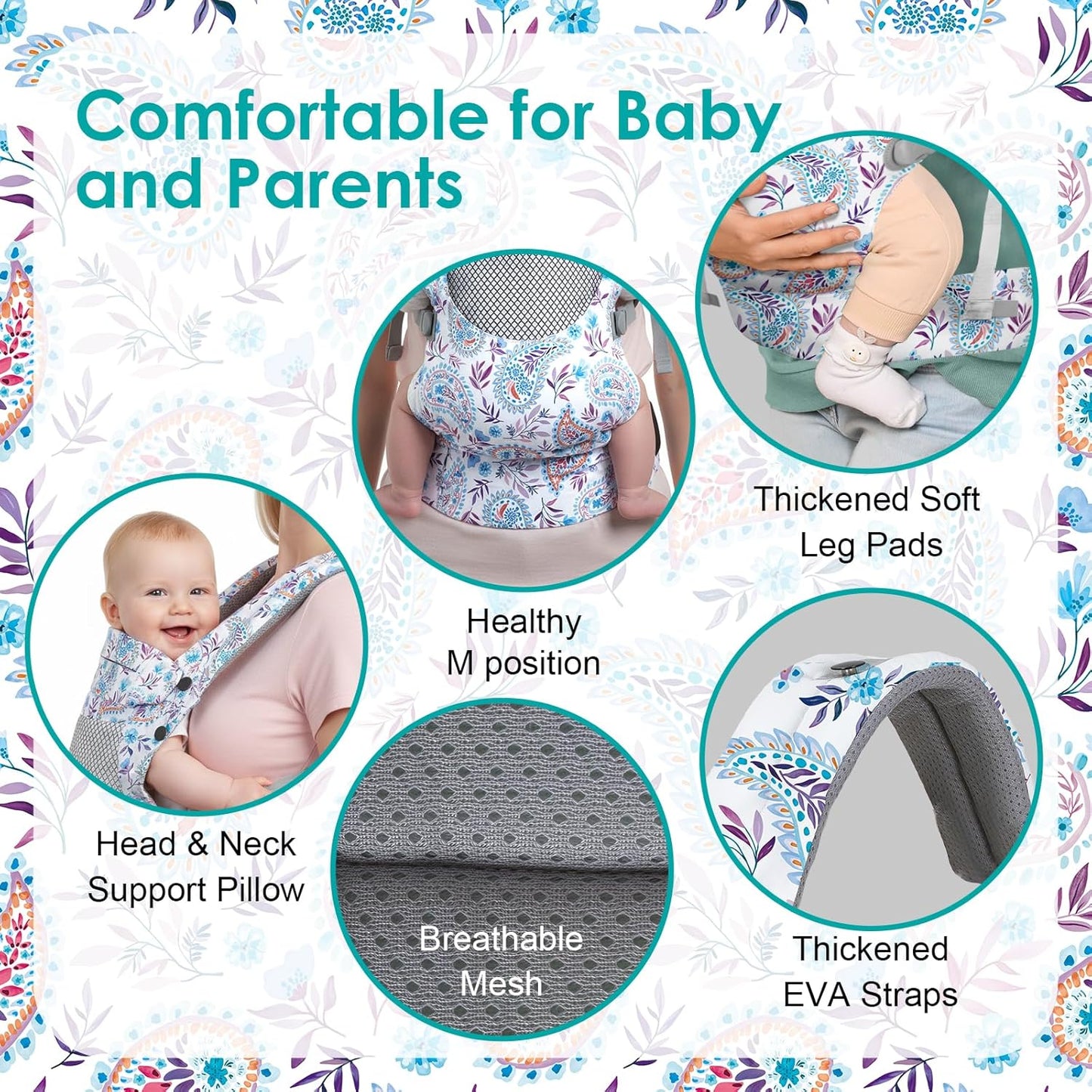 Infant Baby Front Carrier, Toddler Body Carrier, 7-66 Lbs Ergonomic Design, Lumbar Support, Lightweight Baby Chest Carriers (3-36 Months)