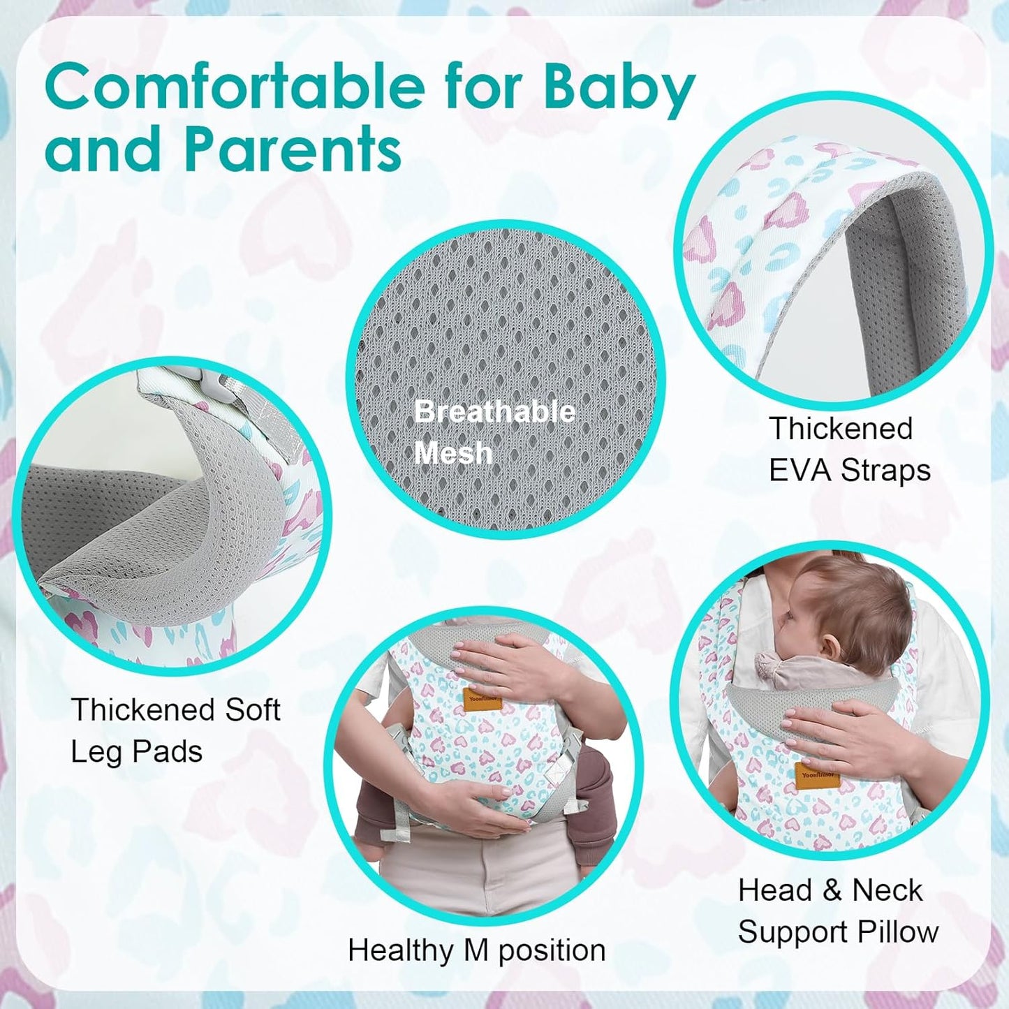 Baby Carrier, Ergonomic Adjustable Toddler Carriers for 7-33 Lbs, Cozy Lightweight Infant Carrier with Neck Support, Baby Chest Carriers with Lumbar Support for Parents (3-36 Months)