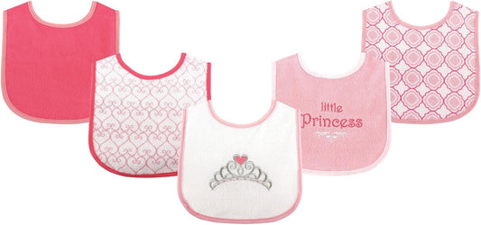 Luvable Friends Baby Cotton Terry Drooler Bibs with PEVA Back, Transportation, One Size