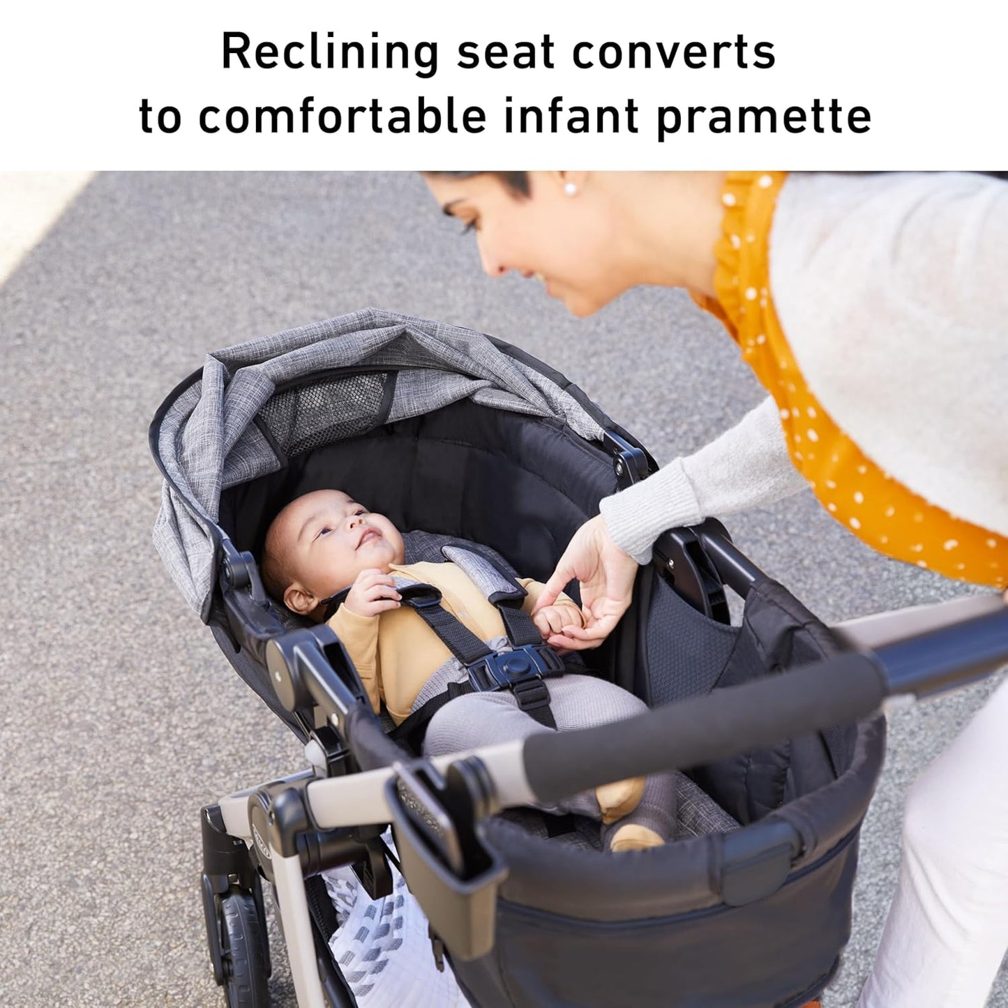 Graco Modes Pramette 3-in-1 Travel System, Car Seat Stroller Combo, Rear Facing Infant Car Seat, Infant Pramette to Toddler Stroller, Lilac Mod