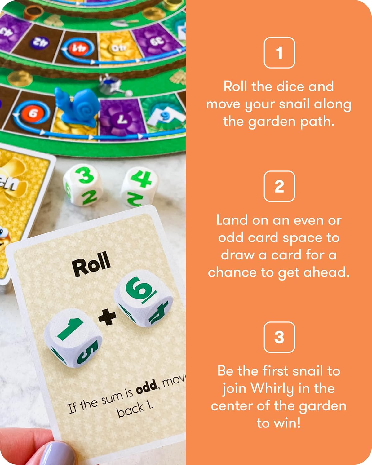 SimplyFun Whirly’s World - Educational Board Game for Kids - Math Game to Teach Concept of Even & Odds - 2-6 Players, Ages 6 & Up