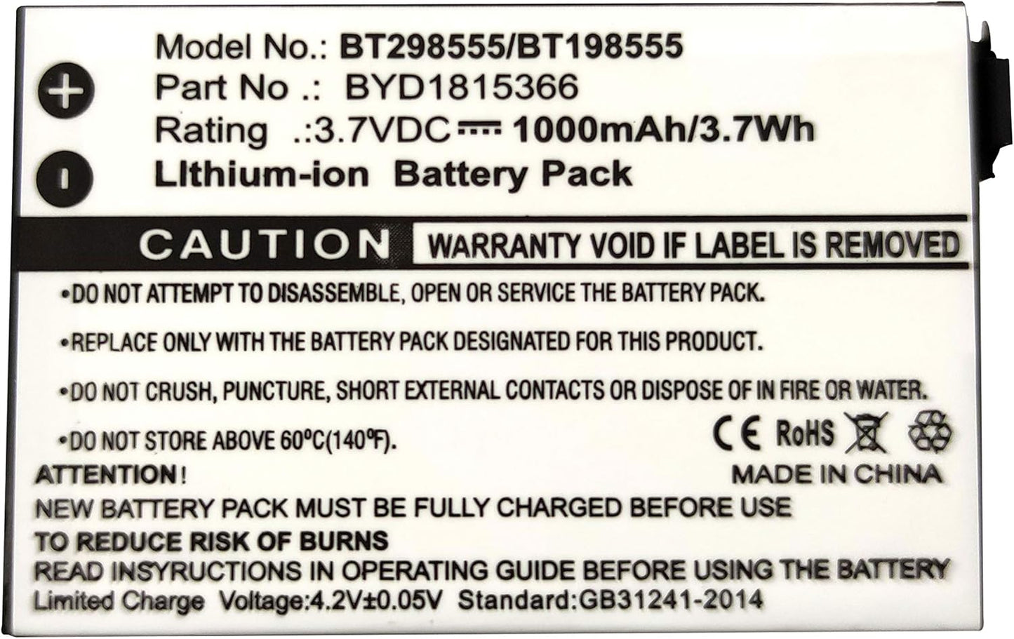 Replacement Battery for VM321 V-TECH BT298555 Baby BM1000 Baby BM1000 Digital Audio Baby Monitor Safe Sound Baby Monitor Parent Unit VM321 VM333 VM341 VM343