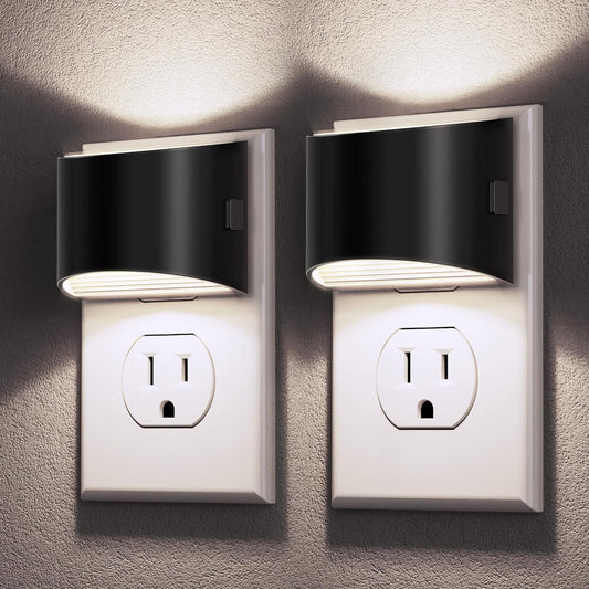 DORESshop LED Night Light[2 Pack], Night Lights Plug into Wall, 3 Level Brightness Adjustable Plug in Night Light, Dusk to Dawn Sensor, Nightlights for Adults, Bedroom, Bathroom, Hallway, 5000K