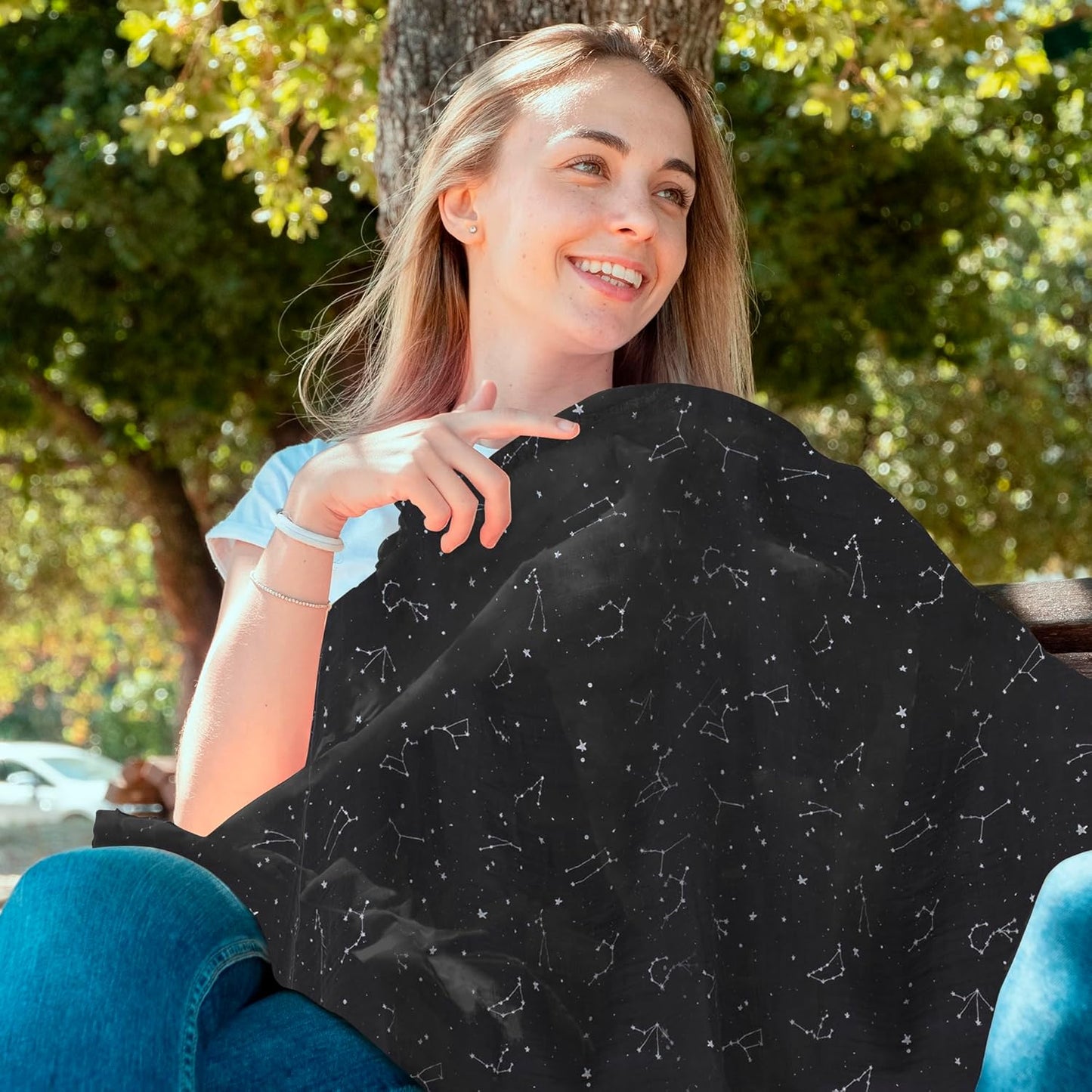 San Francisco Baby Nursing Cover – Breathable Breastfeeding Cover for Nursing, 360° Nursing Cover Up for Breastfeeding, Privacy Nursing Covers, Nursing Blanket for Breastfeeding – Premium Black
