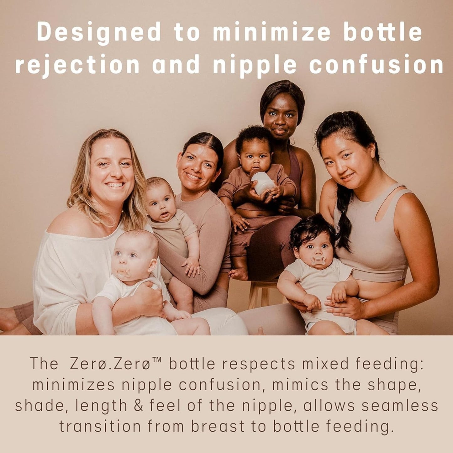 Suavinex Zero Zero Anti Colic Baby Bottle, No 1 Spanish Baby Bottle Brand, Minimizes Bottle Rejection & Nipple Confusion, Perfect for Combo Feeding, 2pk, 6oz/180mL, Medium Tone, Adaptable Flow Nipple
